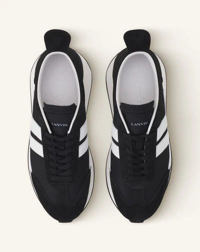 Lanvin os11x0526 Bumpr Nylon and Suede Sneakers in Black/White Size US 7 / IT 37 - 4 Thumbnail