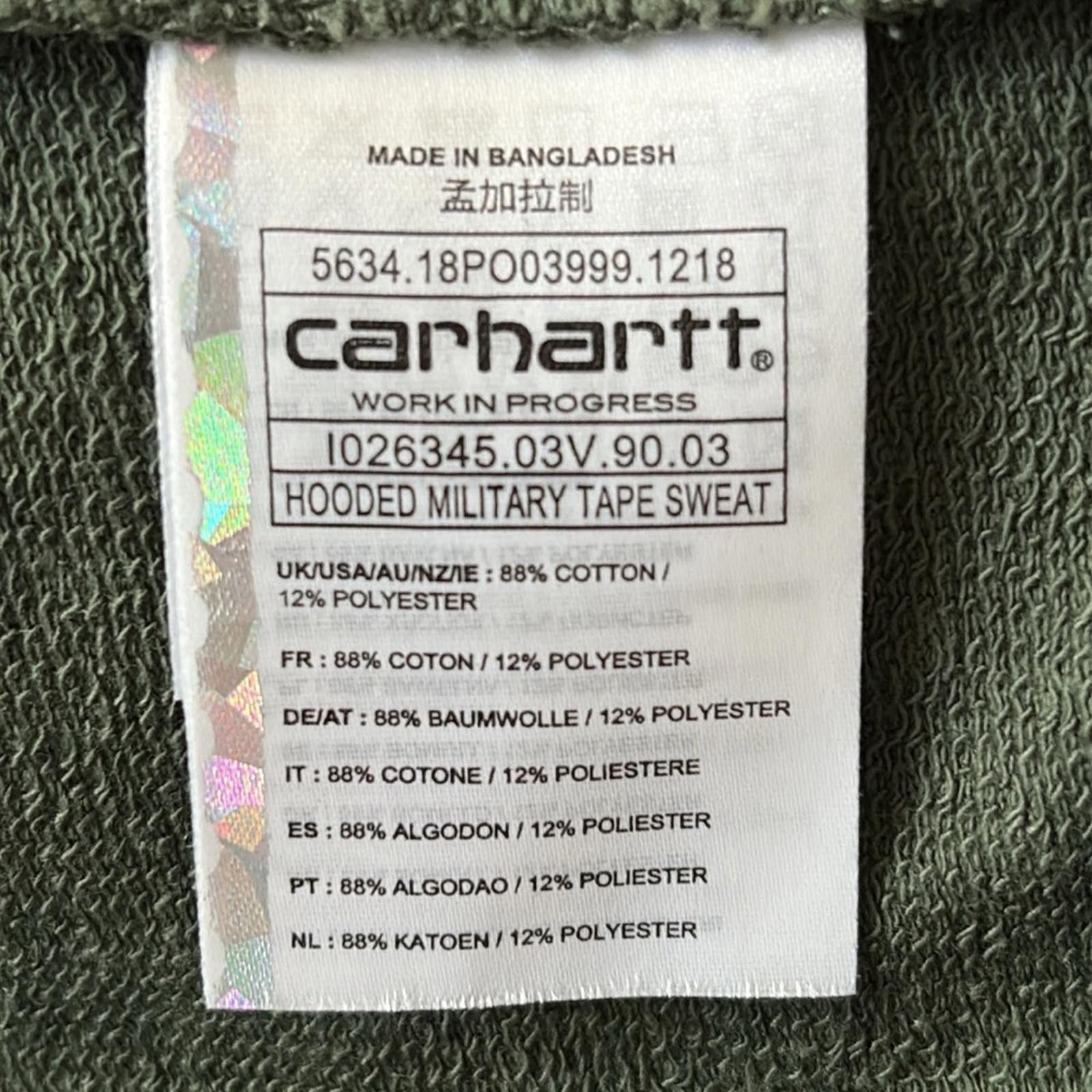 Carhartt Carhartt WIP Loopback Cotton Blend Jersey Hoodie Amy Green Size US S / EU 44-46 / 1 - 12 Thumbnail