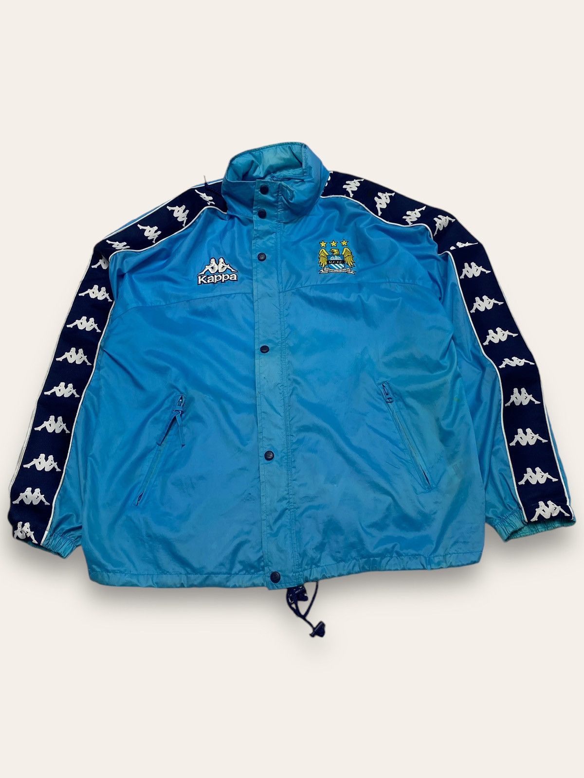 Kappa RARE! 90s Vintage KAPPA MANCHESTER CITY Windbreaker Hooded Size US XL / EU 56 / 4 - 3 Thumbnail