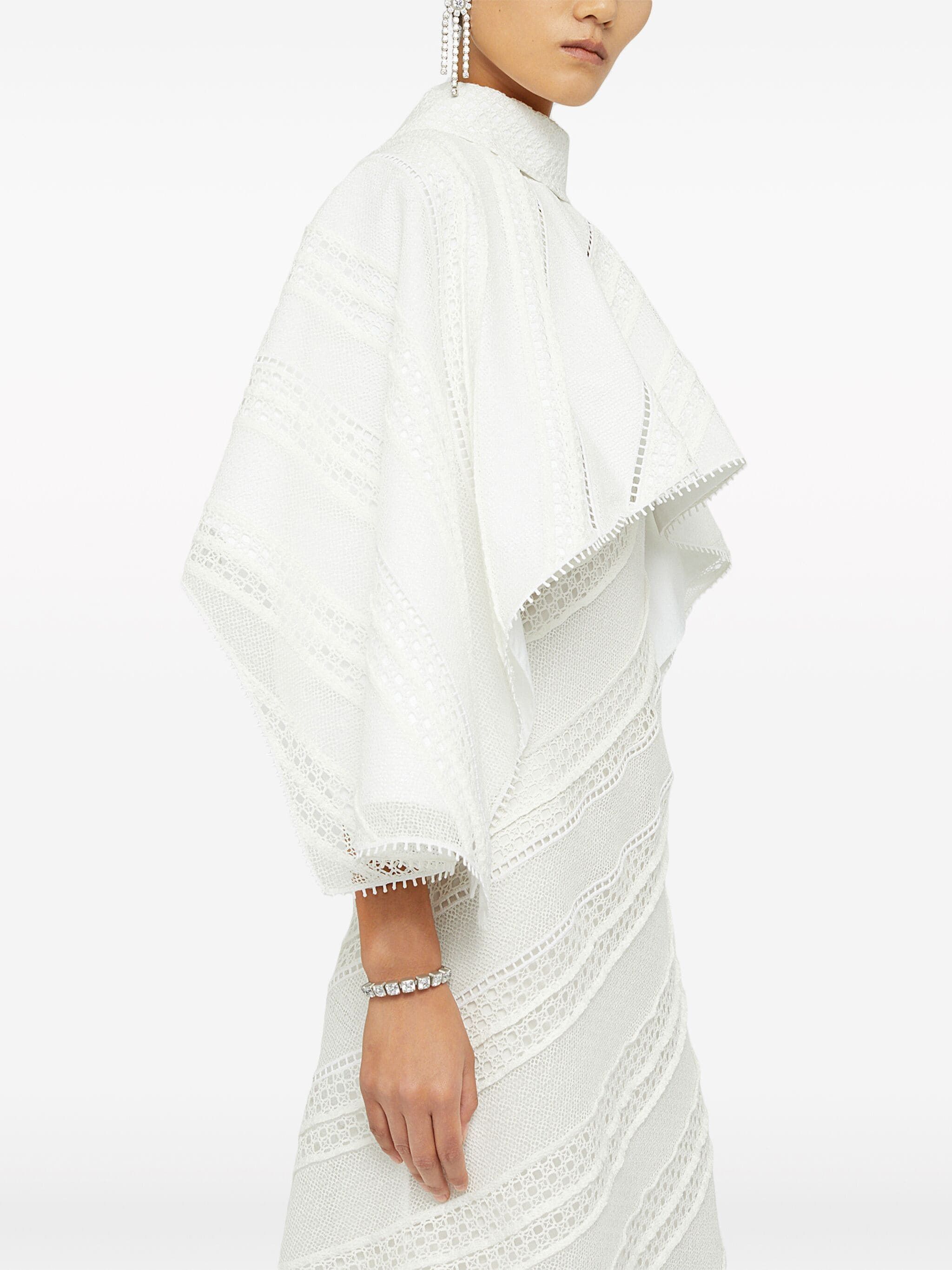 Jil Sander o1w1db10825 Cape in White Size L / US 10 / IT 46 - 4 Thumbnail