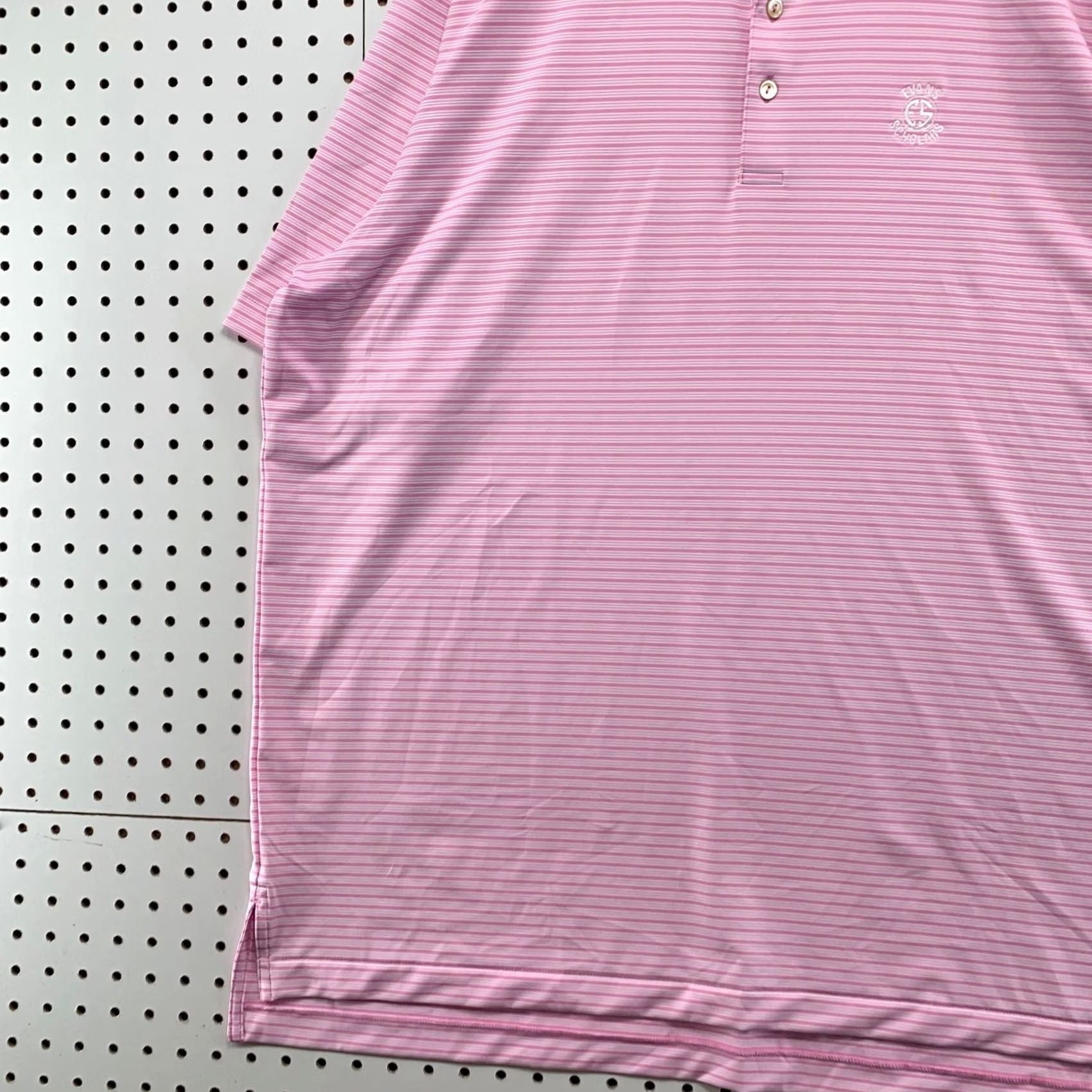 Peter Millar Peter Millar Summer Comfort Polo Shirt Mens 2XL Pink Evans Scholar Striped Golf Shirt Size US XXL / EU 58 / 5 - 5 Thumbnail