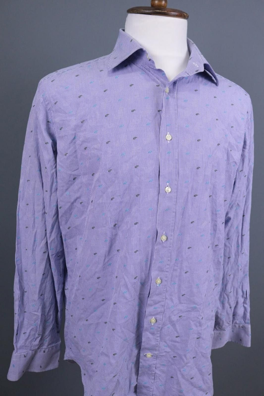 Etro Etro Milano Blue Printed Shirt Size 43 Size US M / EU 48-50 / 2 - 4 Thumbnail