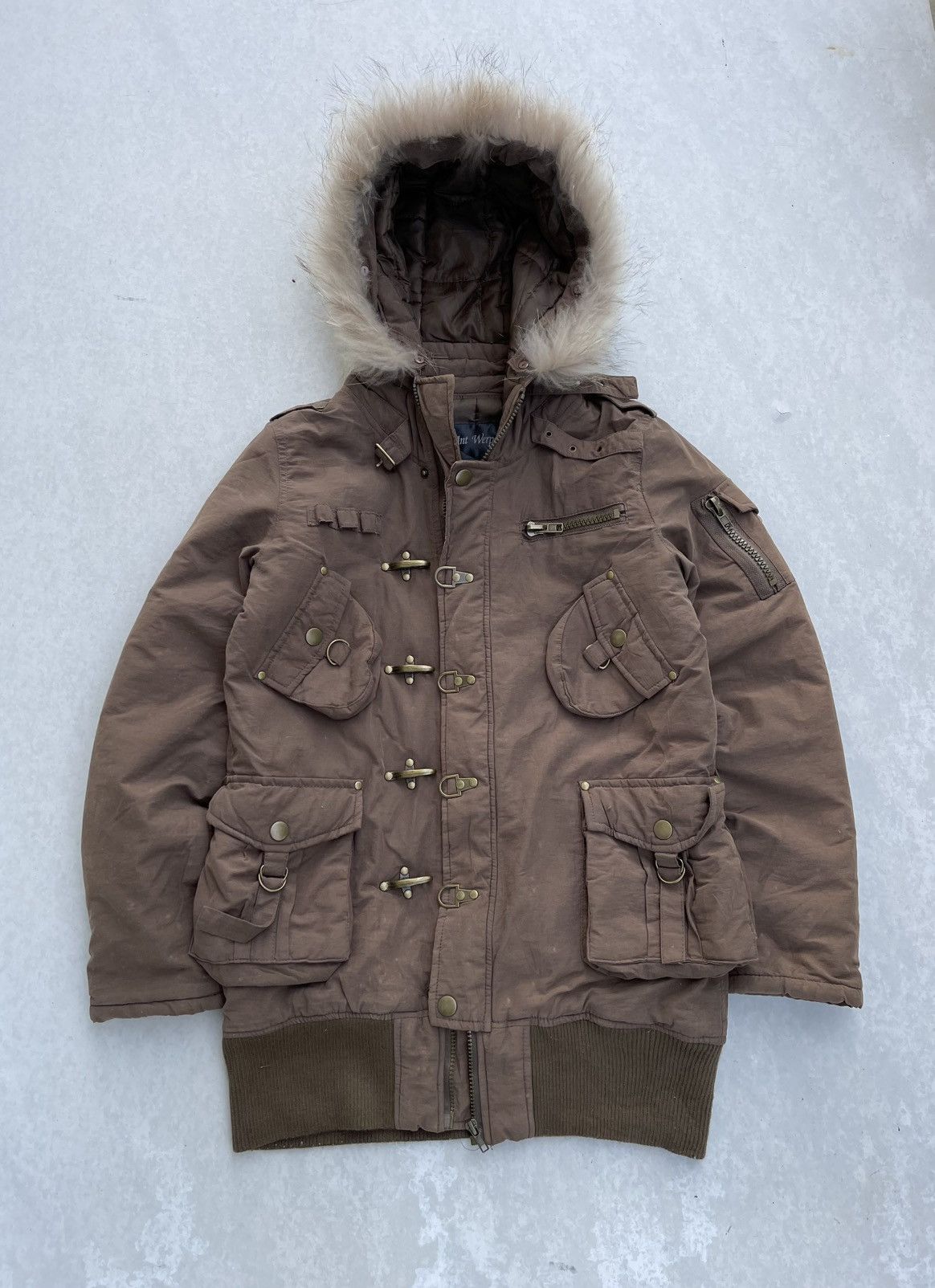 If Six Was Nine 🔥Vtg Ant Werpen Fireman Clasp Bondage Jacket With Fur Hoodie Size US M / EU 48-50 / 2 - 1 Thumbnail