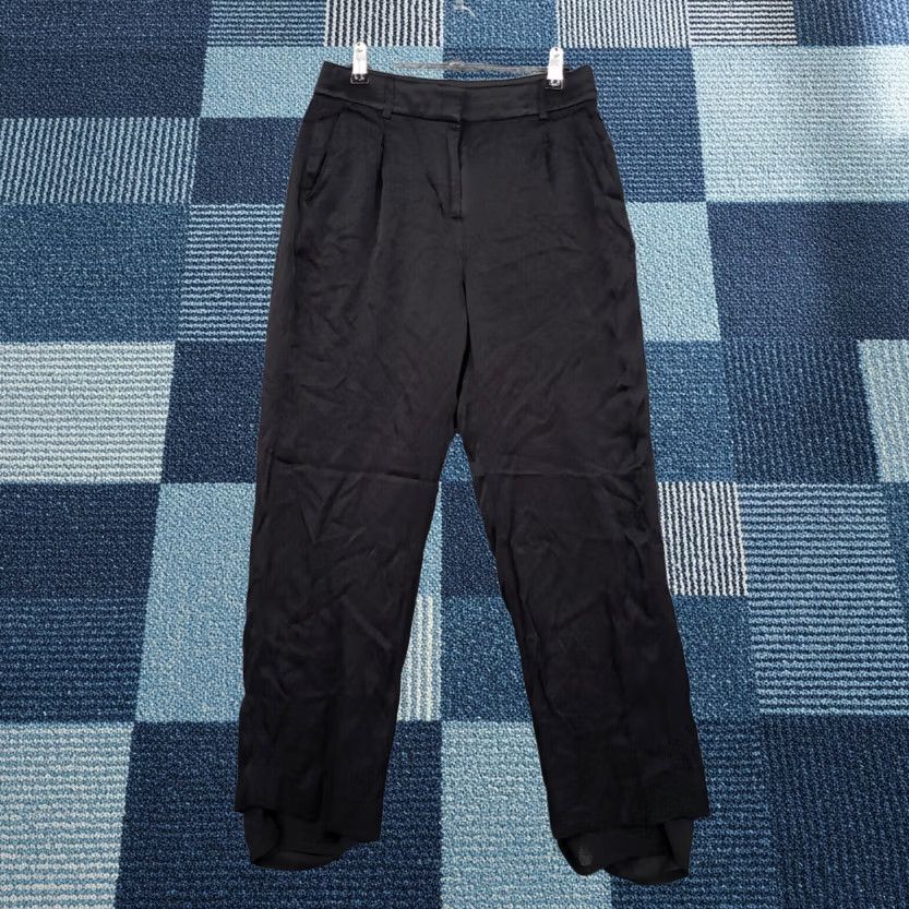 J.Crew J Crew Pants Womens 2 Black Straight Leg High Rise Essential In Luster Crepe Size 26" / US 2 / IT 38 - 1 Thumbnail