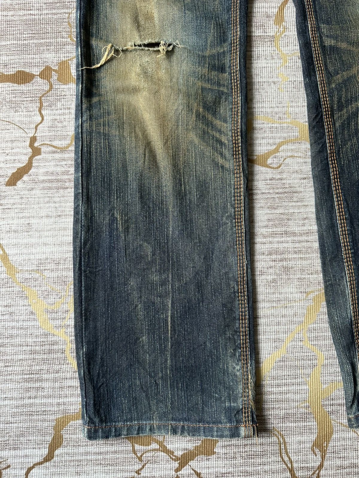 Japanese Brand Edwin XV Rusty Claw Marks Distressed Denim Size US 28 / EU 44 - 6 Thumbnail