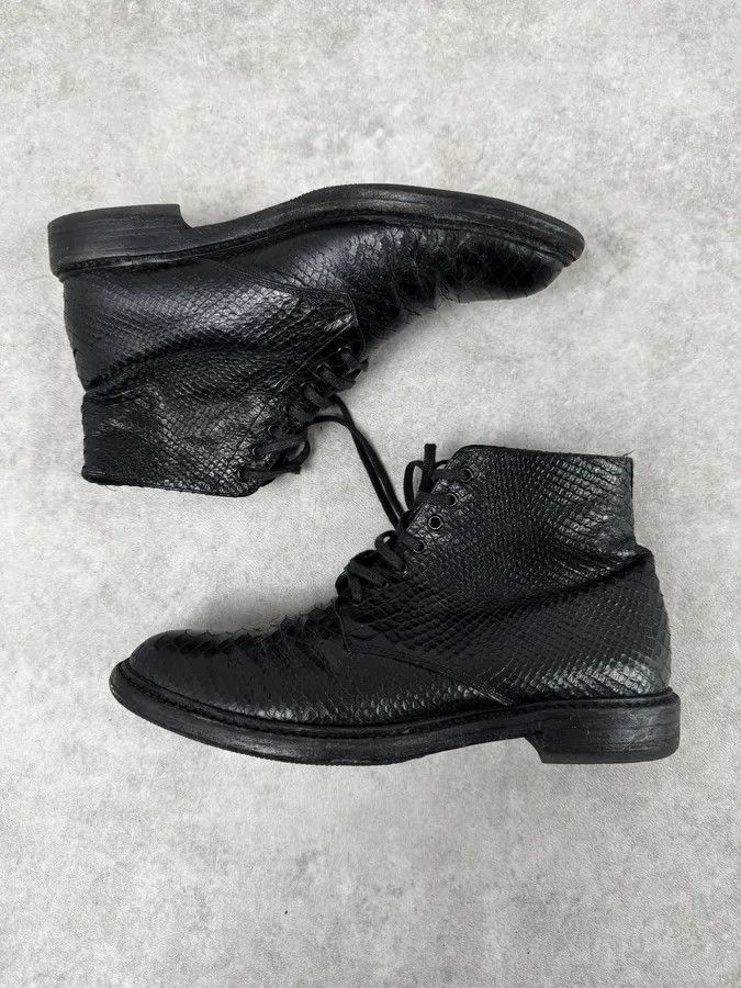 Saint Laurent Paris Saint Laurent Black Python Leather Boots Size US 5.5 / IT 35.5 - 3 Thumbnail