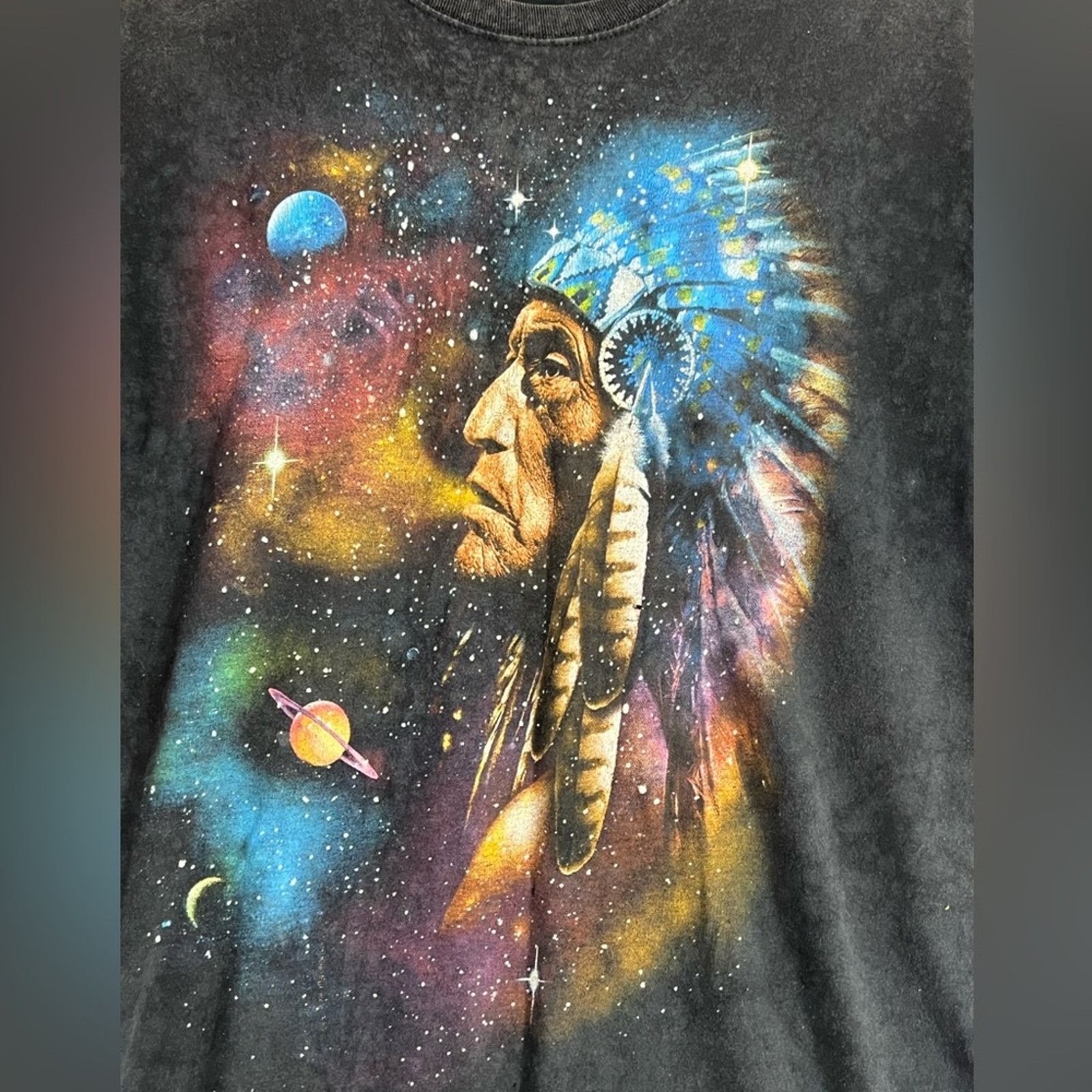 Fruit Of The Loom Vintage Native American Indian Chef Tripping Graphic T-shirt Size US M / EU 48-50 / 2 - 2 Thumbnail