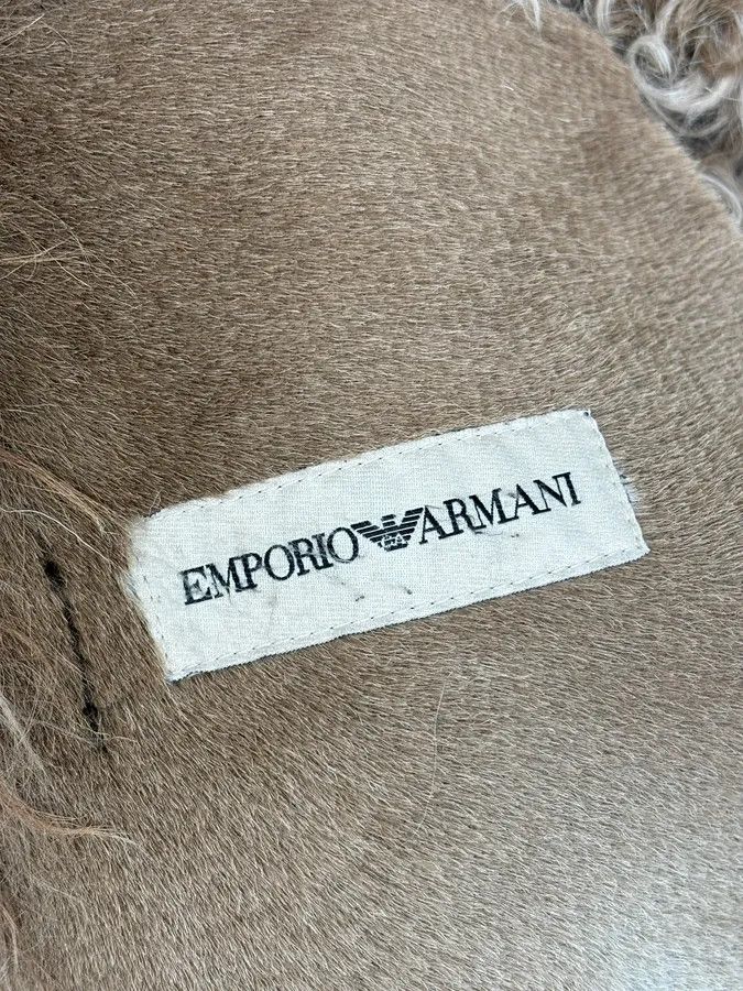 Emporio Armani AW2003 Emporio Armani Brown Beige Shearling Fur-Lined Leather Jacket Size US L / EU 52-54 / 3 - 12 Thumbnail