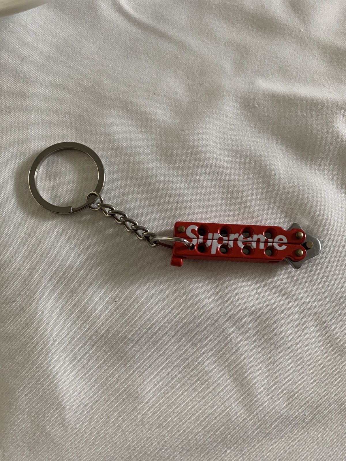 Authentic Supreme mini butterfly knife keychain balisong box