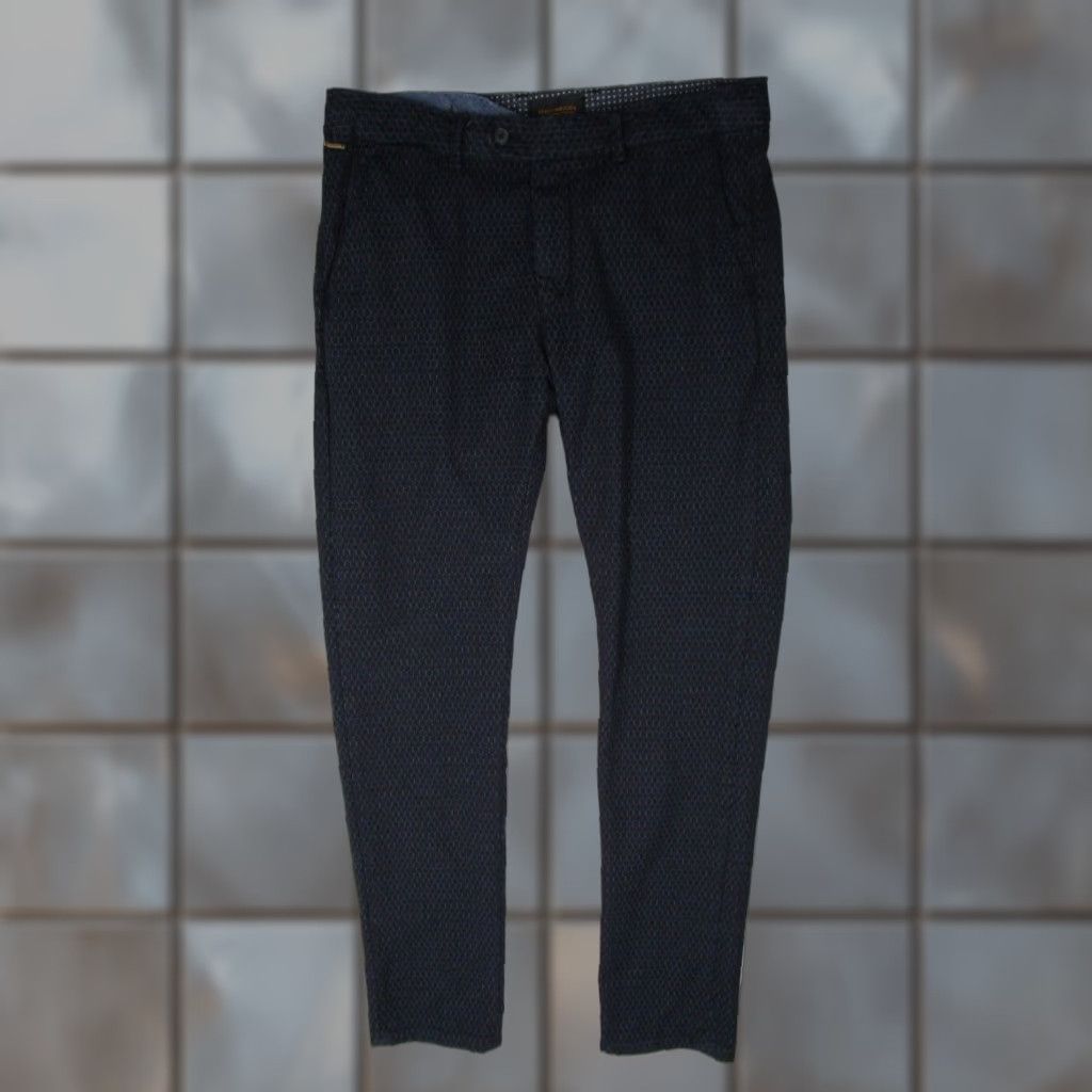 Scotch & Soda Scotch & Soda Mens Blue Slim Patterned Chino Pants 32x32 Cotton Blend Tapered Size US 32 / EU 48 - 1 Thumbnail