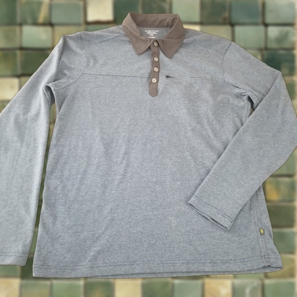 ExOfficio ExOfficio Shirt Mens Large Heather Blue Outdoor Performance Golf Casual Size US L / EU 52-54 / 3 - 1 Thumbnail