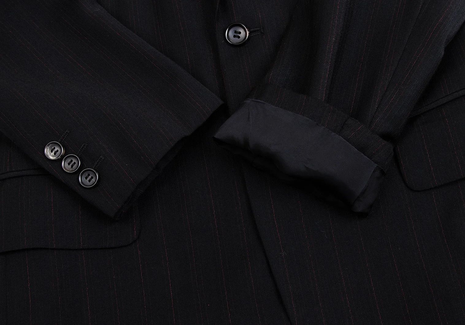 Comme des Garcons Homme Plus Layered Stripe Jacket in Black and Red, Size XS Size US XS / EU 42 / 0 - 6 Thumbnail