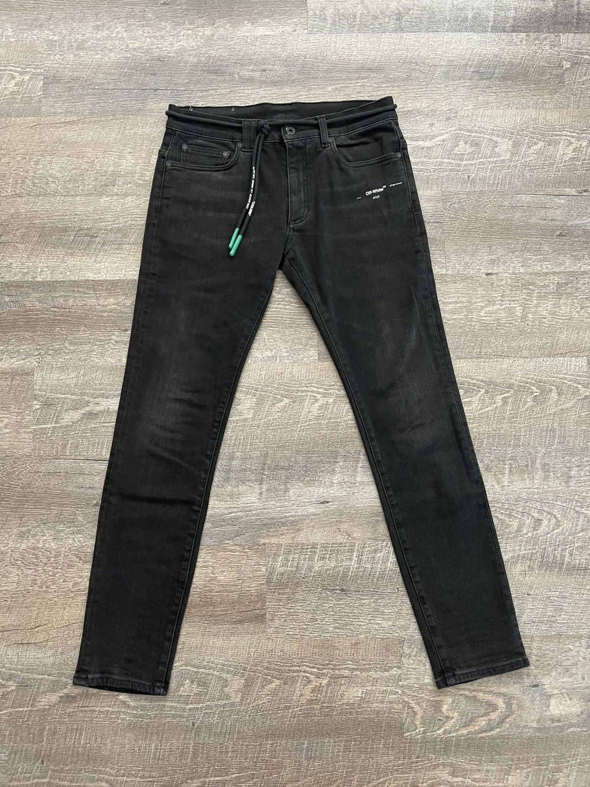 Off-White SS19 Off-White Denim Slim-Fit Jeans Size US 31 - 1 Thumbnail