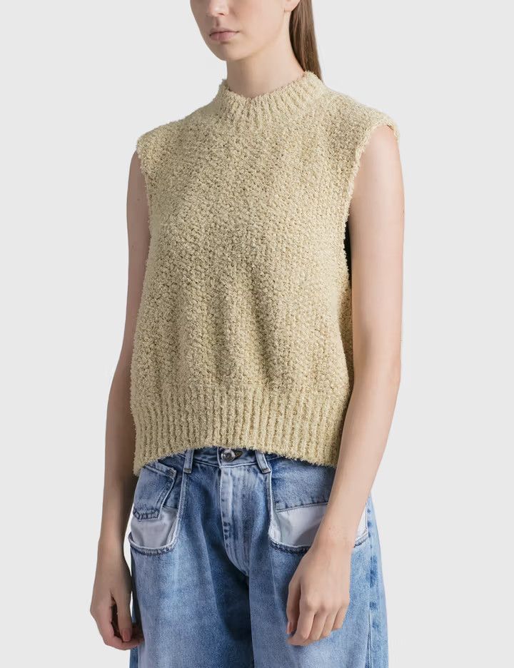 Maison Margiela o1y0625 Sleeveless Sweater in Beige Size M / US 6-8 / IT 42-44 - 2 Thumbnail