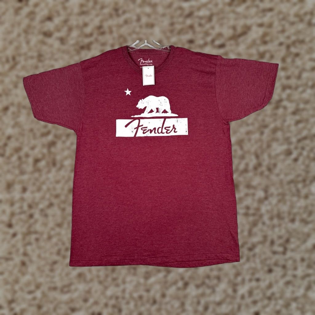 Fender Fender Shirt Men Small Burgundy Heather California Bear Guitar Short Sleeve NEW Size US S / EU 44-46 / 1 - 1 Thumbnail