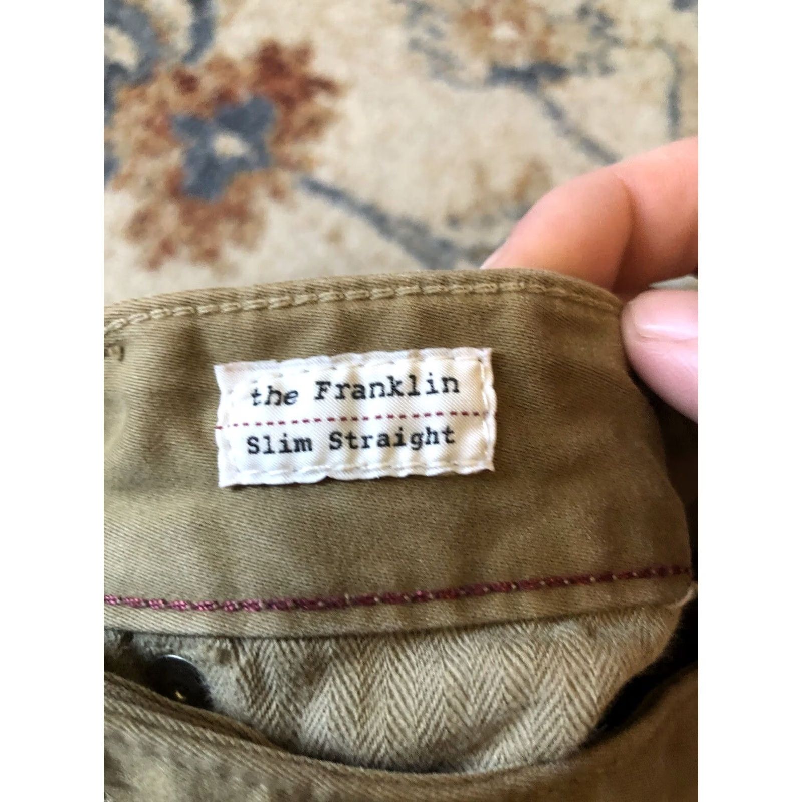 Vintage Grown & Sewn Pants Mens 30 Brown Slim Straight Button Fly 30x34 USA Chino Casual Modern Mens Size US 30 / EU 46 - 6 Thumbnail