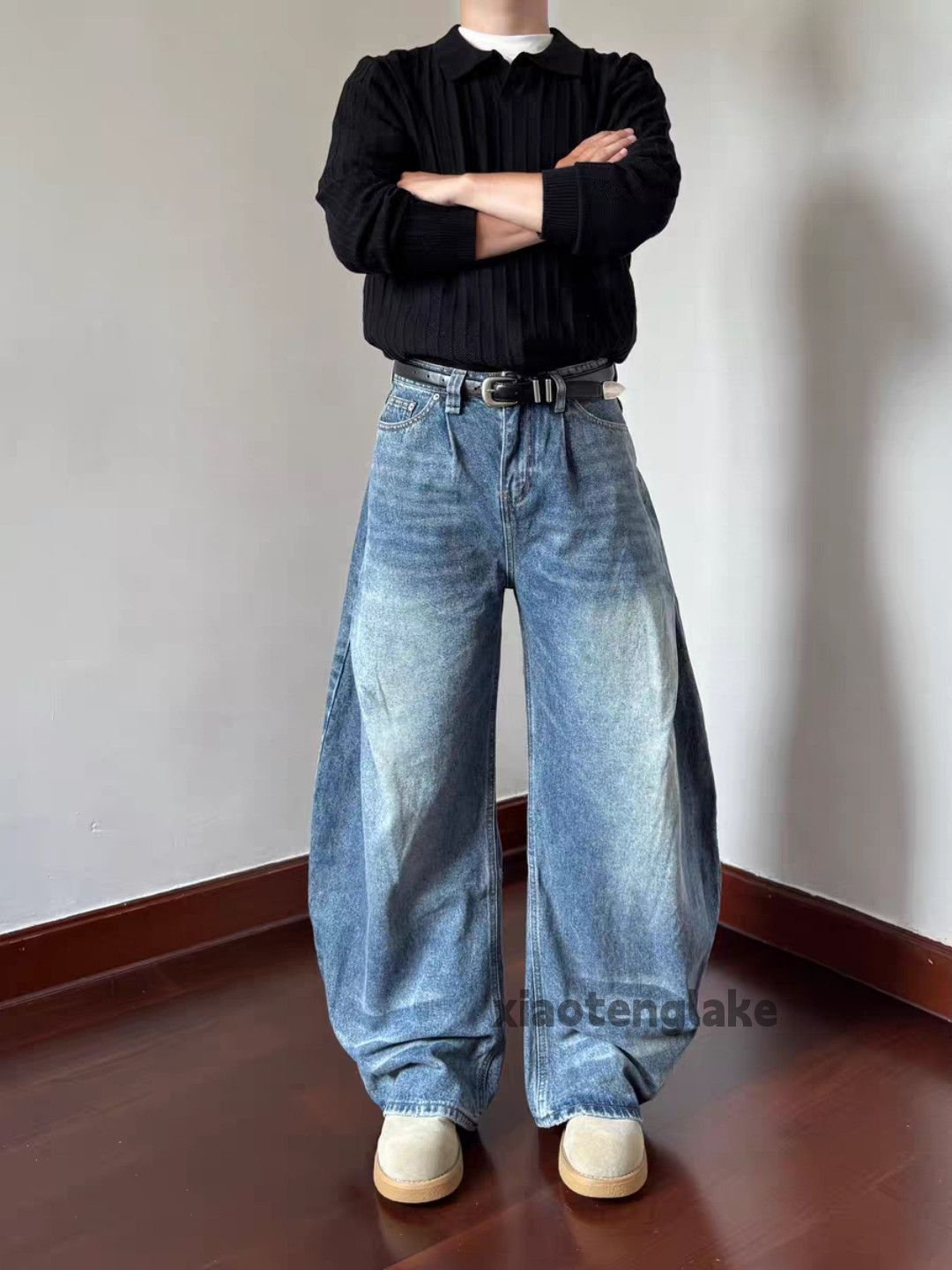 Jean xtl vintage washed faded punk loose baggy jeans Size US 30 / EU 46 - 6 Thumbnail