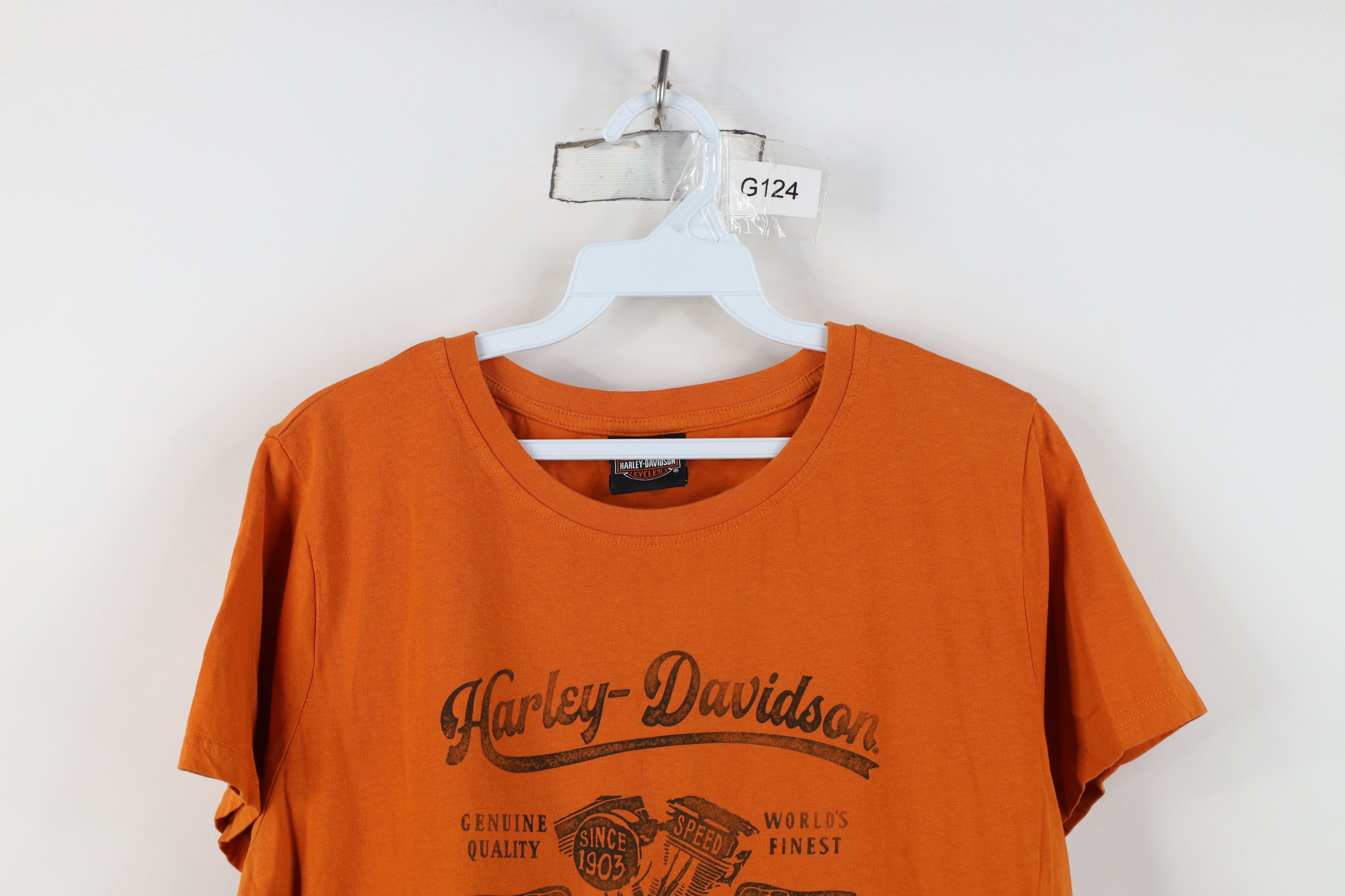 Harley Davidson Harley Davidson Spell Out Script Motorcycle T-Shirt Orange Size M / US 6-8 / IT 42-44 - 2 Thumbnail