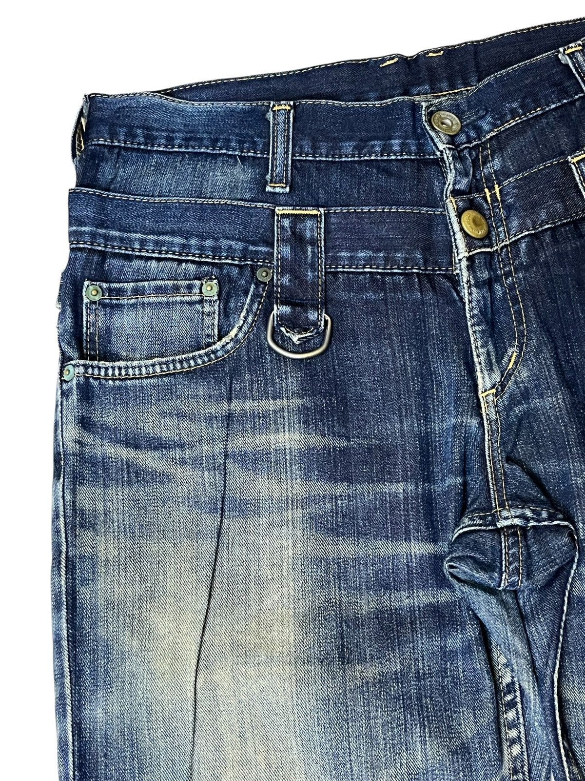 Wrangler Vintage 90s Japanese WRANGLER double waist distressed jeans Size US 34 / EU 50 - 7 Thumbnail