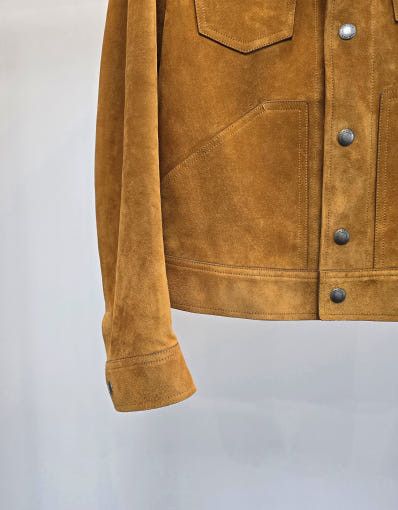 Tom Ford o1sm1stk0725 Cashmere Suede Trucker Jacket in Brown Size US M / EU 48-50 / 2 - 3 Thumbnail