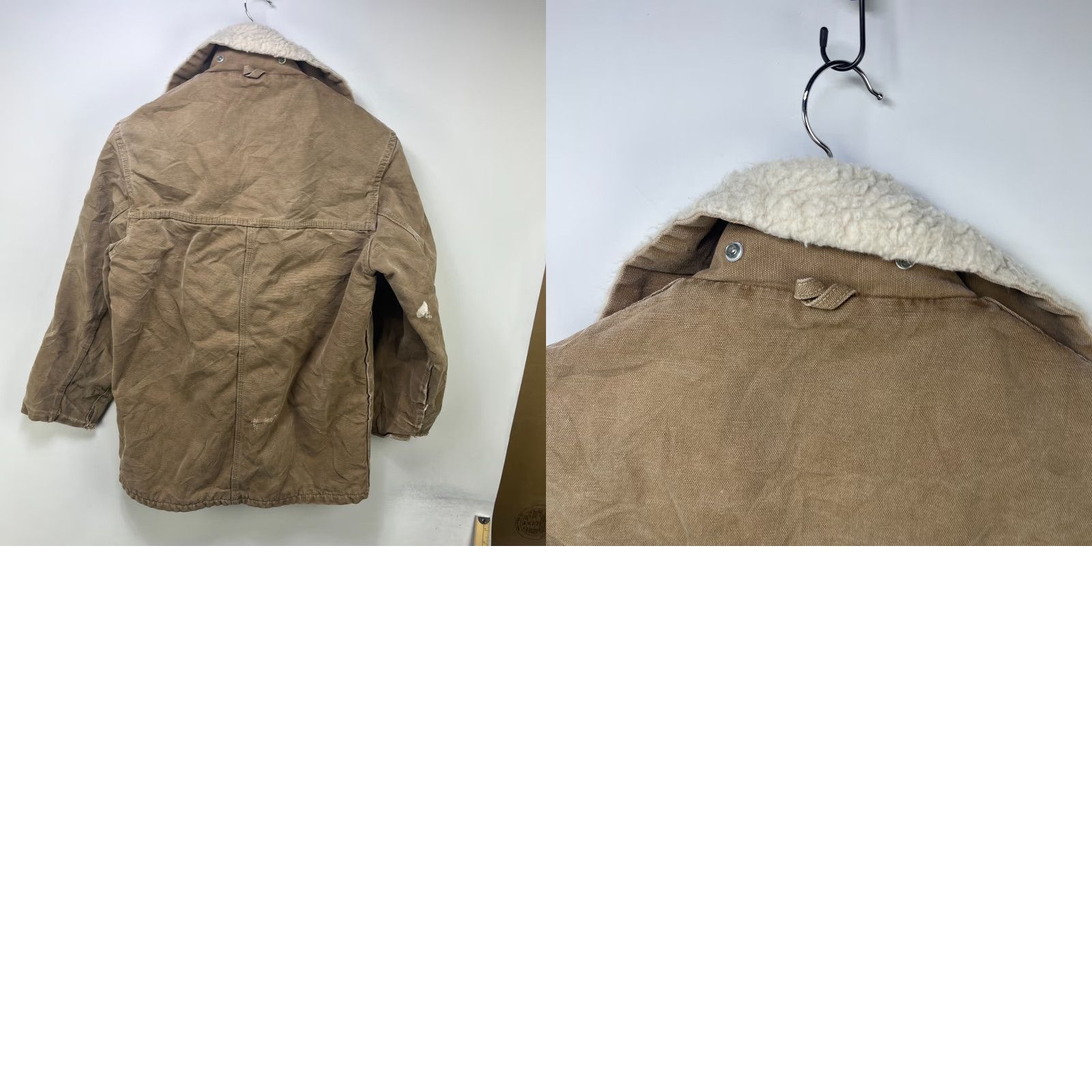 Carhartt VINTAGE Carhartt Jacket Barn Workwear Mens 38 Brown Canvas Sherpa Lined 70s J97 Size US XXS / EU 40 - 9 Thumbnail
