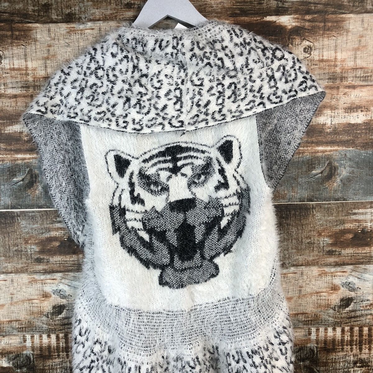 Homespun Knitwear × Japanese Brand DL Todo tiger Gray Knitwear cloak capes #C347 Size US XS / EU 42 / 0 - 12 Thumbnail