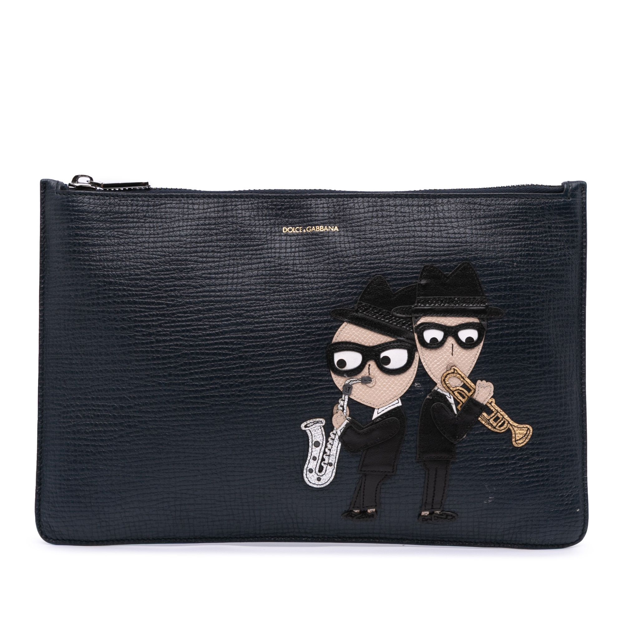 Dolce & Gabbana Dolce & Gabbana Leather DG Family Patch Zip Pouch Size ONE SIZE - 1 Thumbnail