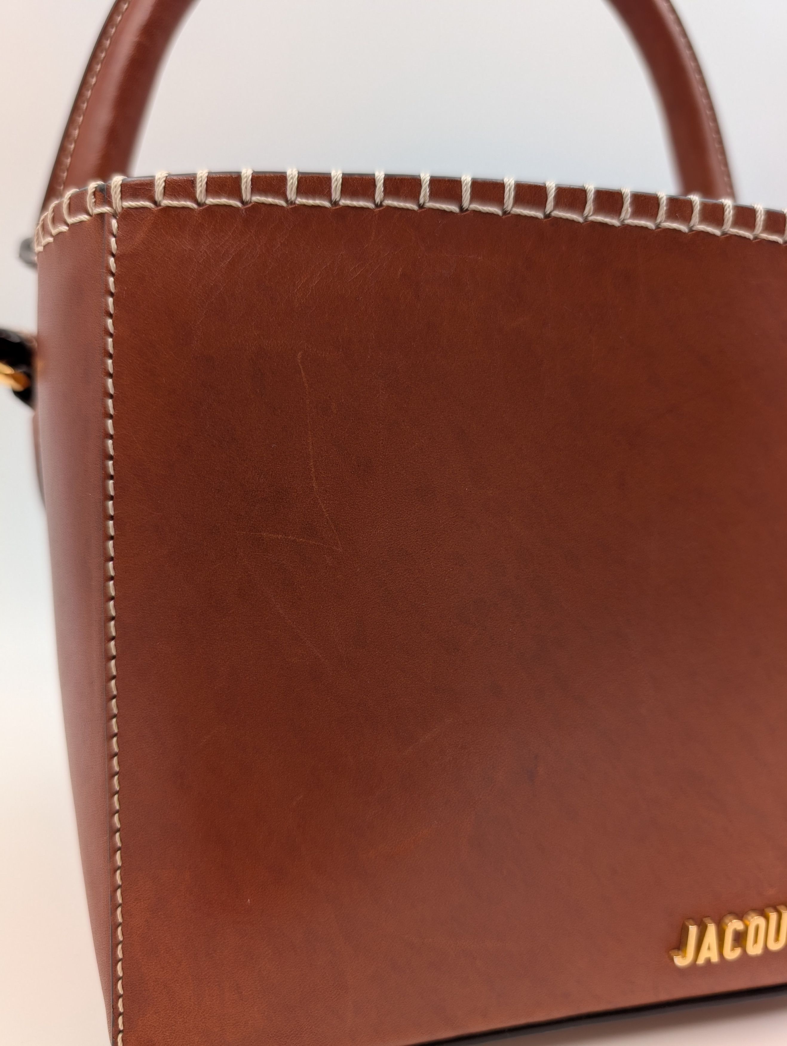 Jacquemus Jacquemus Brown Leather Le Seau Carre Bucket Bag Size ONE SIZE - 11 Thumbnail