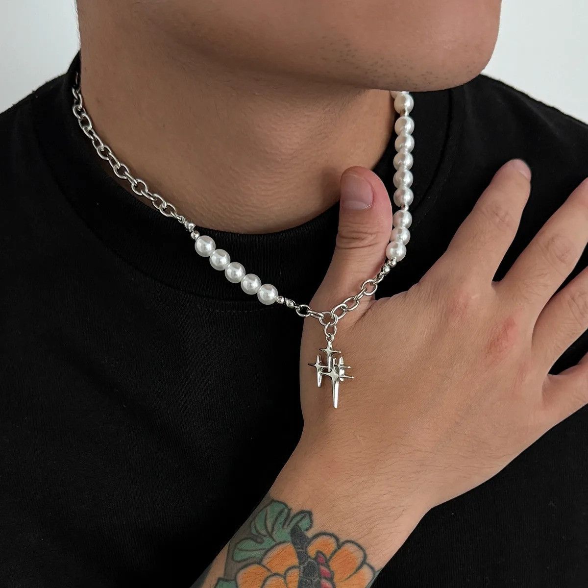 Vintage Pearl Cross Chain Necklace Size ONE SIZE - 3 Thumbnail