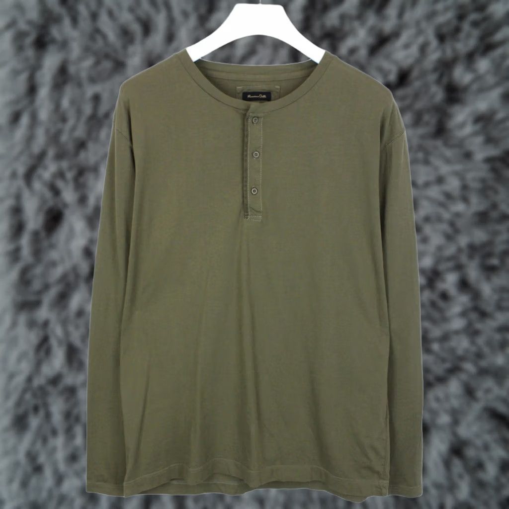 Massimo Dutti Massimo Dutti T-Shirt Men's XL Stretchy Half Button Neck Pullover Long Sleeve Green Size US XL / EU 56 / 4 - 1 Thumbnail
