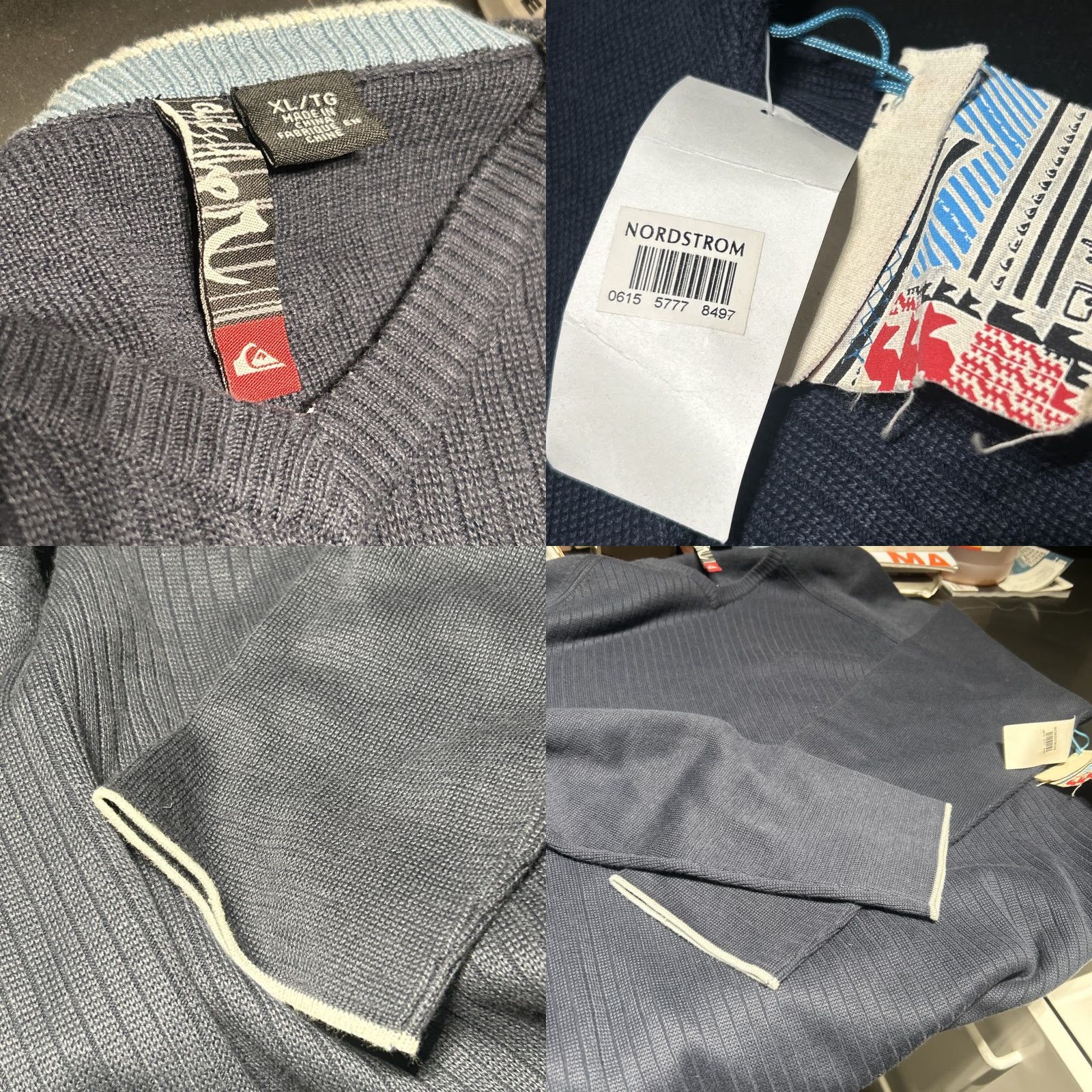 Quiksilver Quiksilver V-Neck Pullover Sweater Mens XL Blue Brand New With Tags Size US XL / EU 56 / 4 - 8 Thumbnail