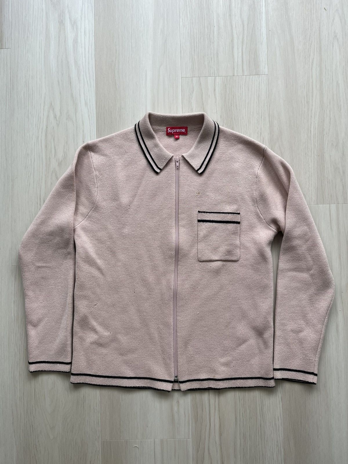 Supreme Zip Up Polo Sweater | Grailed