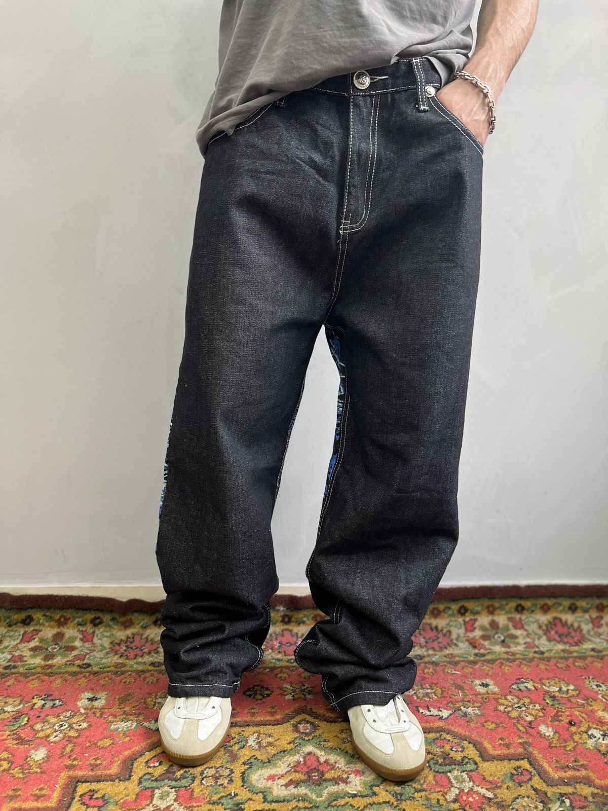Karl Kani × Wu-Tang Clan Vintage rap wide leg Coogi style rap pants jeans skater Size US 36 / EU 52 - 11 Thumbnail