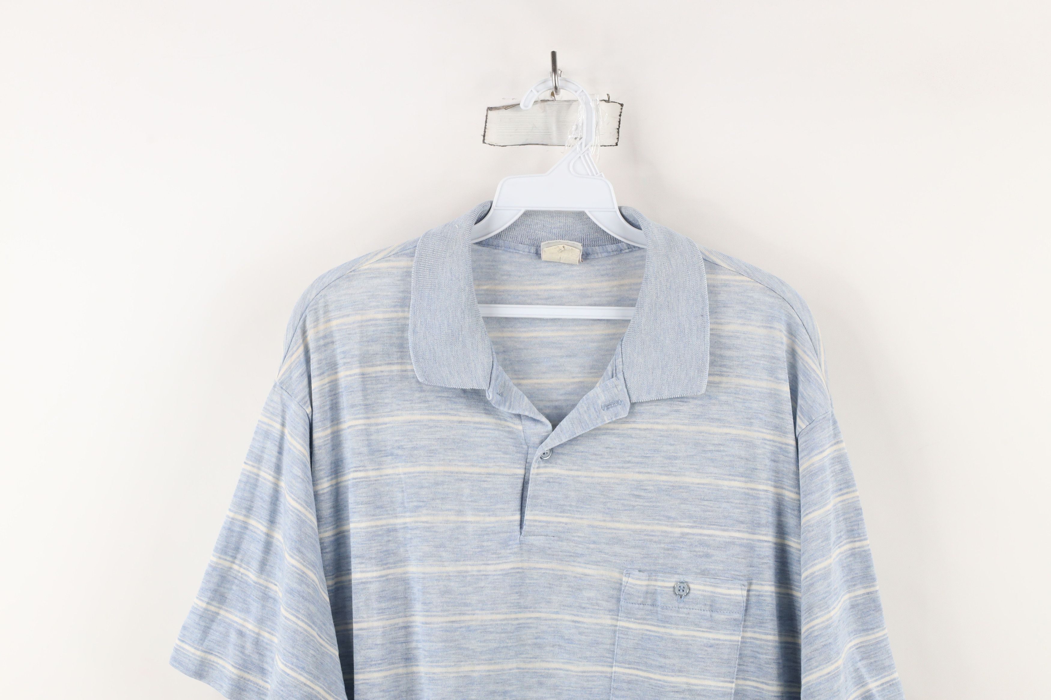 Vintage Vintage 70s Streetwear Striped Knit Collared Polo Shirt USA Size US XL / EU 56 / 4 - 2 Thumbnail