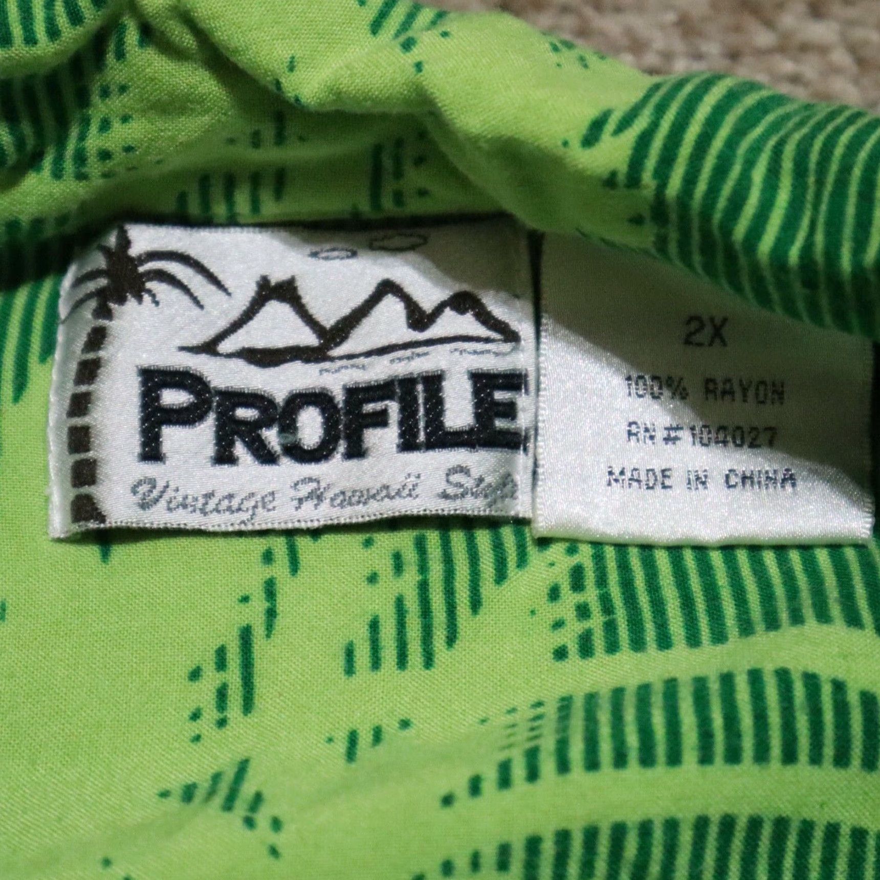Vintage VINTAGE Profile Shirt Hawaiian Button-Up Men 2X Green Short Sleeve Button Down 80s 90s Aloha Beach Summer Comfort Casual Party/Cocktail Travel Womens? Size US XXL / EU 58 / 5 - 3 Thumbnail