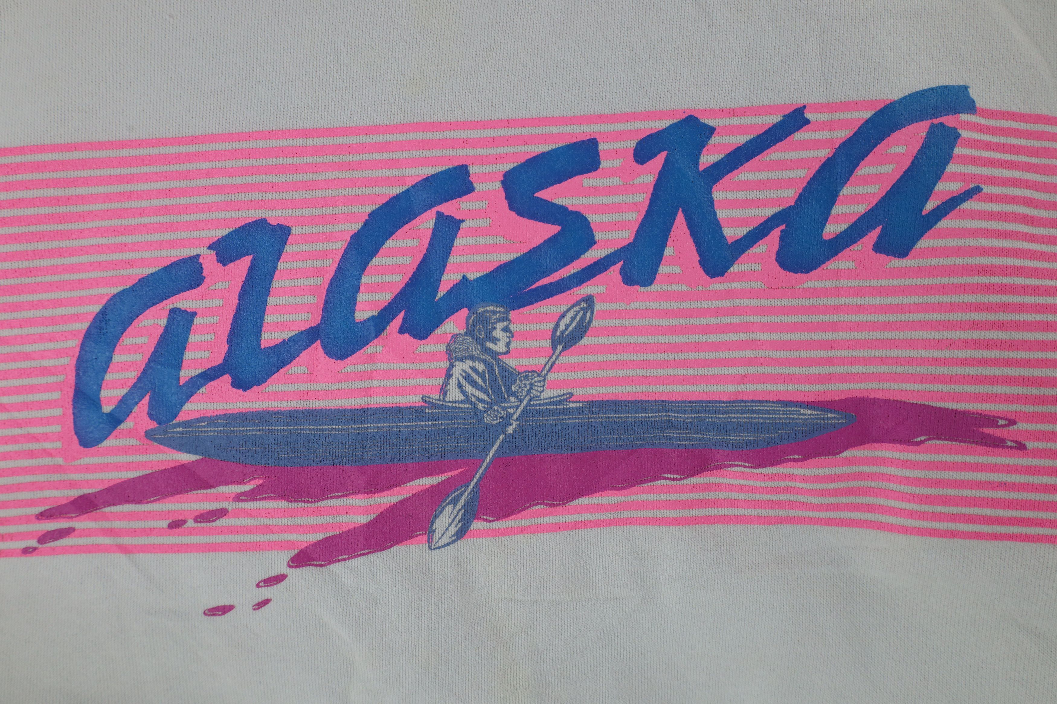 Vintage Vintage 90s Streetwear Spell Out Alaska Canoe Sweatshirt USA Size L / US 10 / IT 46 - 4 Thumbnail