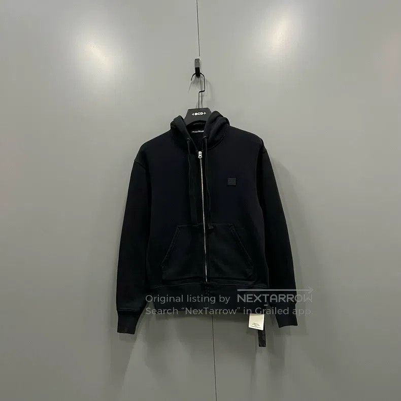 Acne Studios Acne Studios Black embroidered logo zip-up hoodie Size XS / US 0-2 / IT 36-38 - 1 Thumbnail