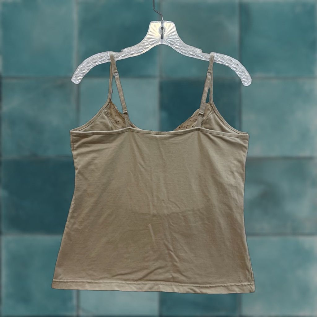 Faded Glory Y2K Vintage Camisole Tank Top 16 XL Tan Beige Built-In-Bra Spaghetti Cotton Boho Shirt Mens? Girls? Size XXL / US 16-18 / IT 52-54 - 1 Thumbnail