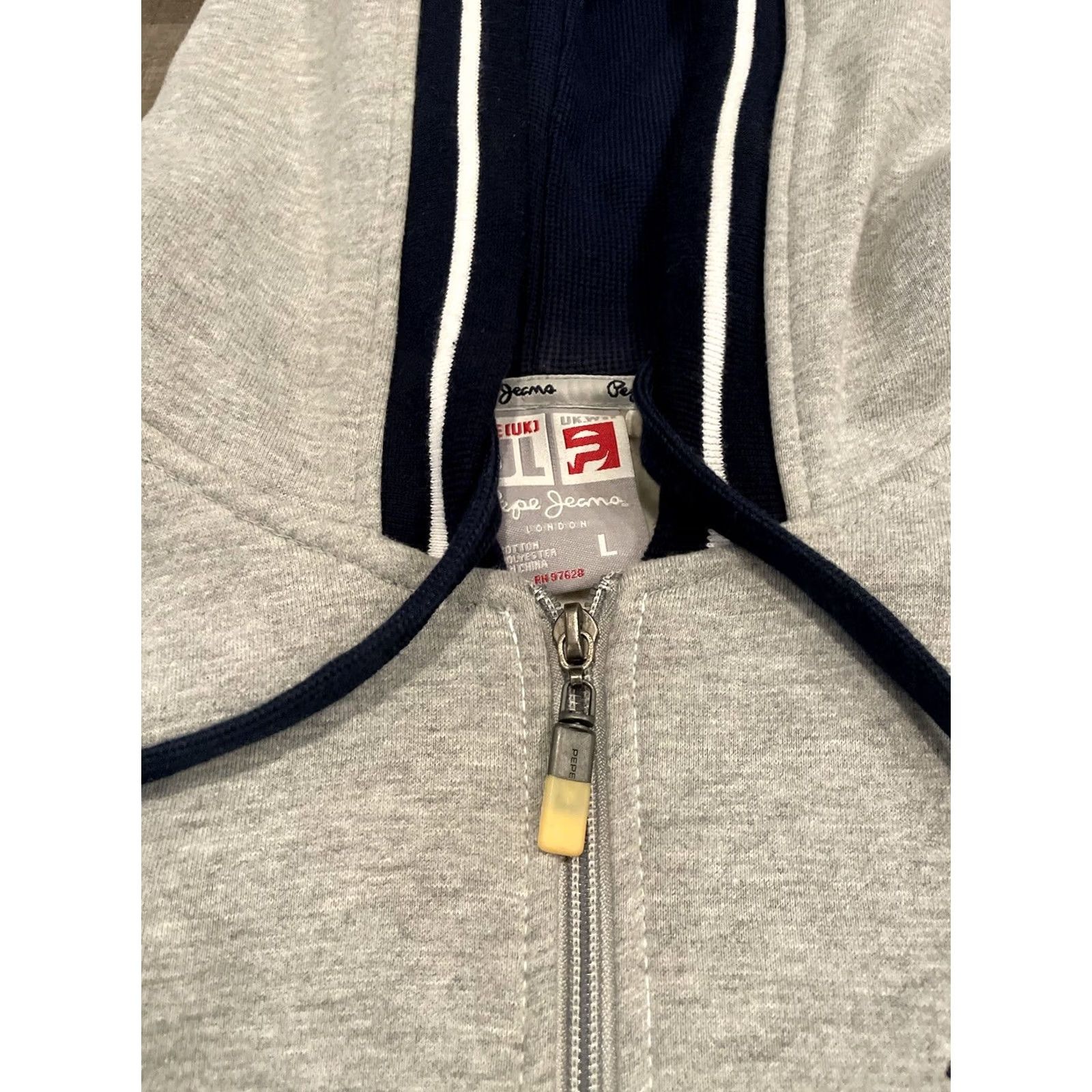 Pepe Jeans VINTAGE Pepe Jeans London Y2K Men's Hooded Full Zip Graphic Print Hoodie Size L Gray Size US L / EU 52-54 / 3 - 4 Thumbnail