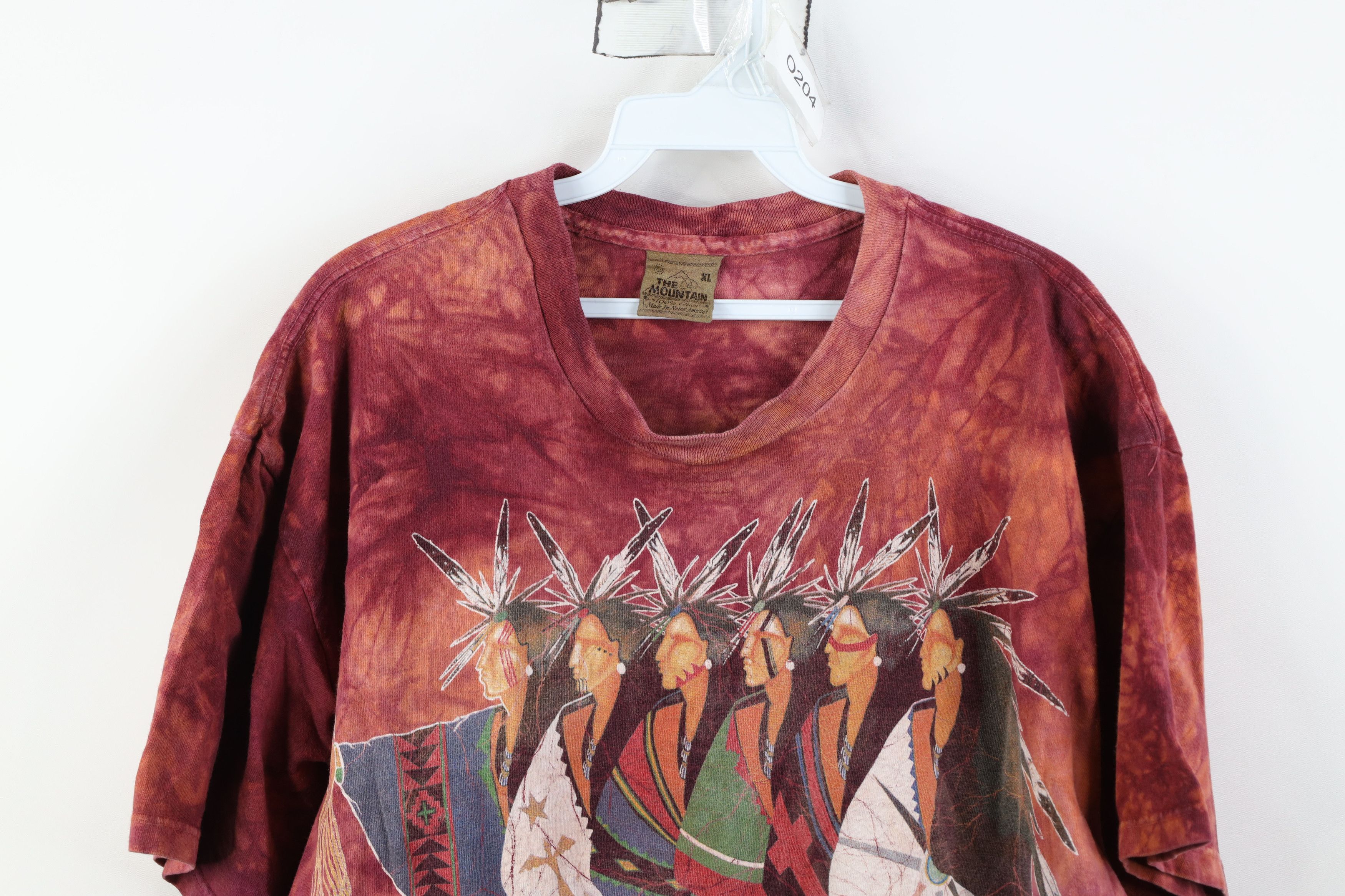 Vintage Vintage 90s Streetwear Acid Wash Native American T-Shirt USA Size US XL / EU 56 / 4 - 2 Thumbnail