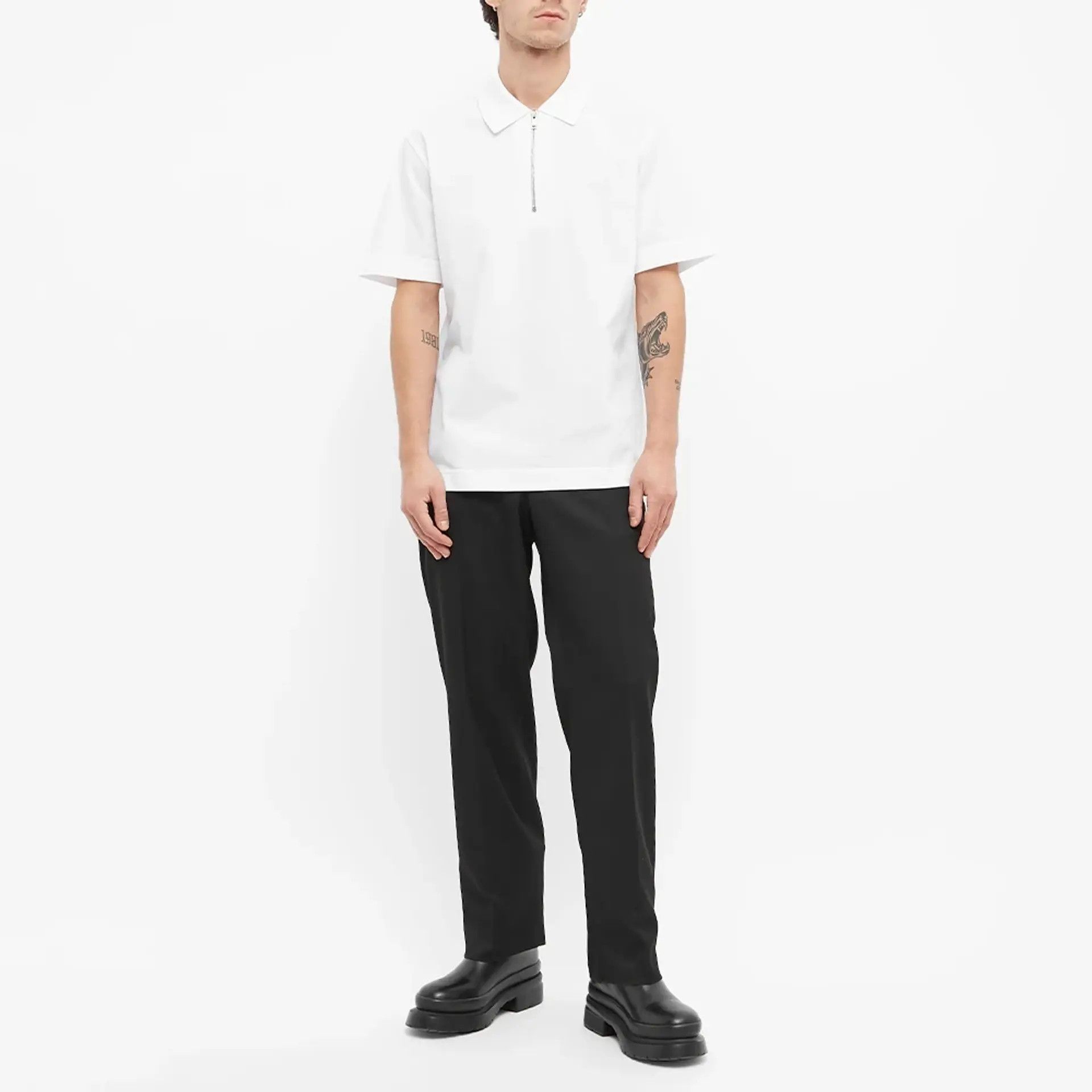 o1srvl11e0224 Fit Zip Polo in White