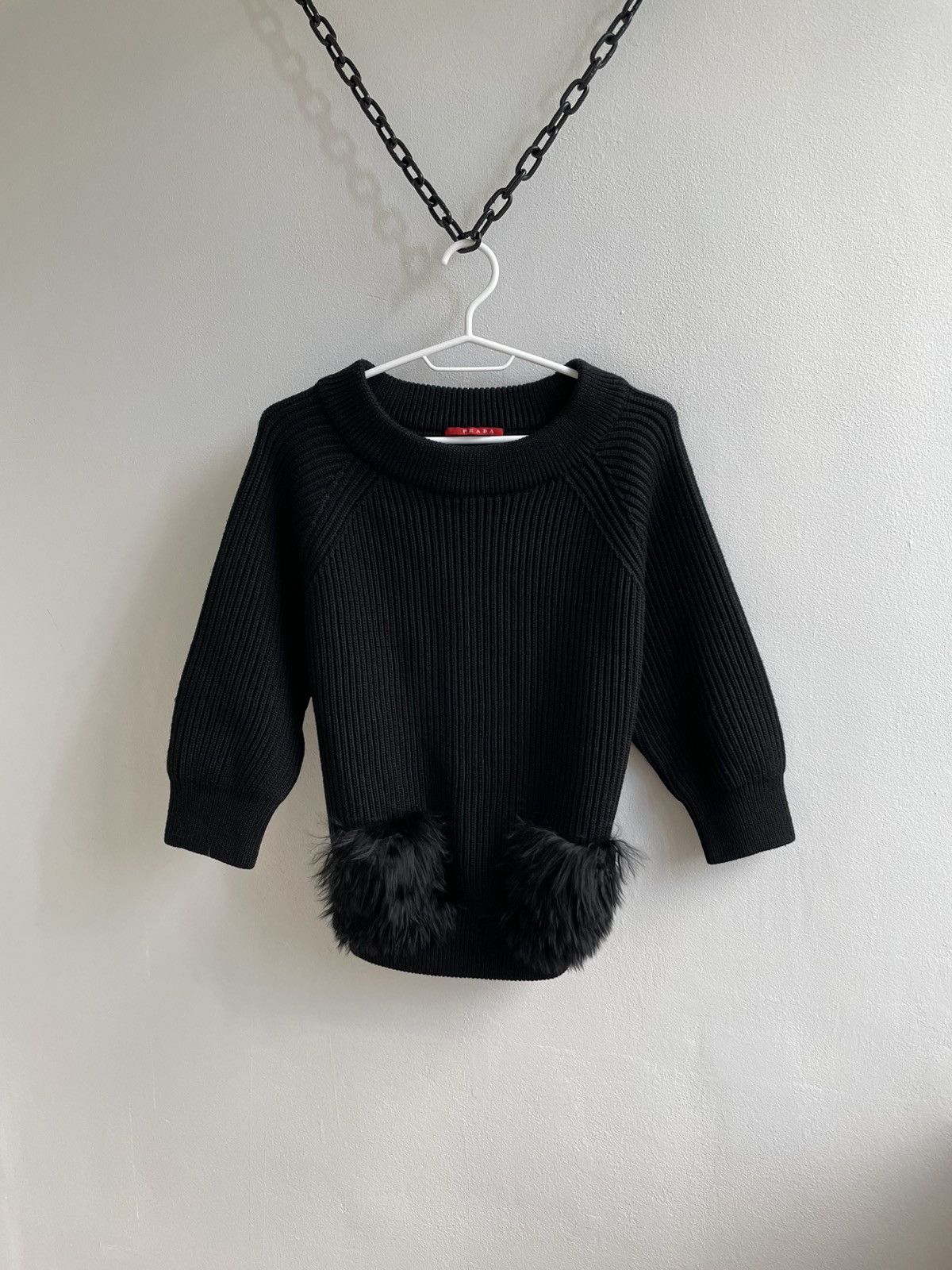 Prada Prada Knit Wool Heavy Sweater Sweatshirt Decorative Pockets Size M / US 6-8 / IT 42-44 - 1 Thumbnail