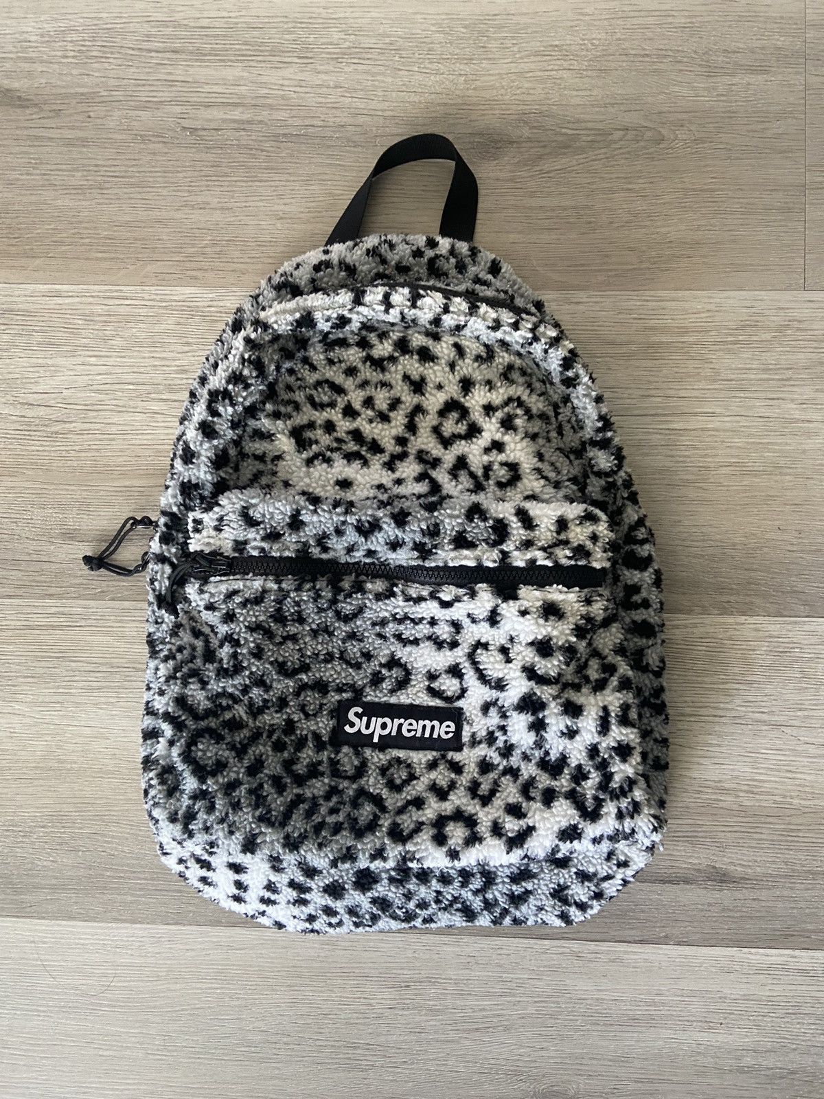 Supreme Supreme Leopard Fleece Backpack FW17 White | Grailed