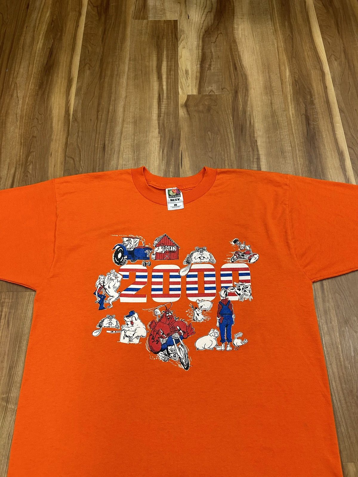 Fruit Of The Loom The Weekend Behind The Barn 2000 Cartoon Biker Tee Size US L / EU 52-54 / 3 - 3 Thumbnail
