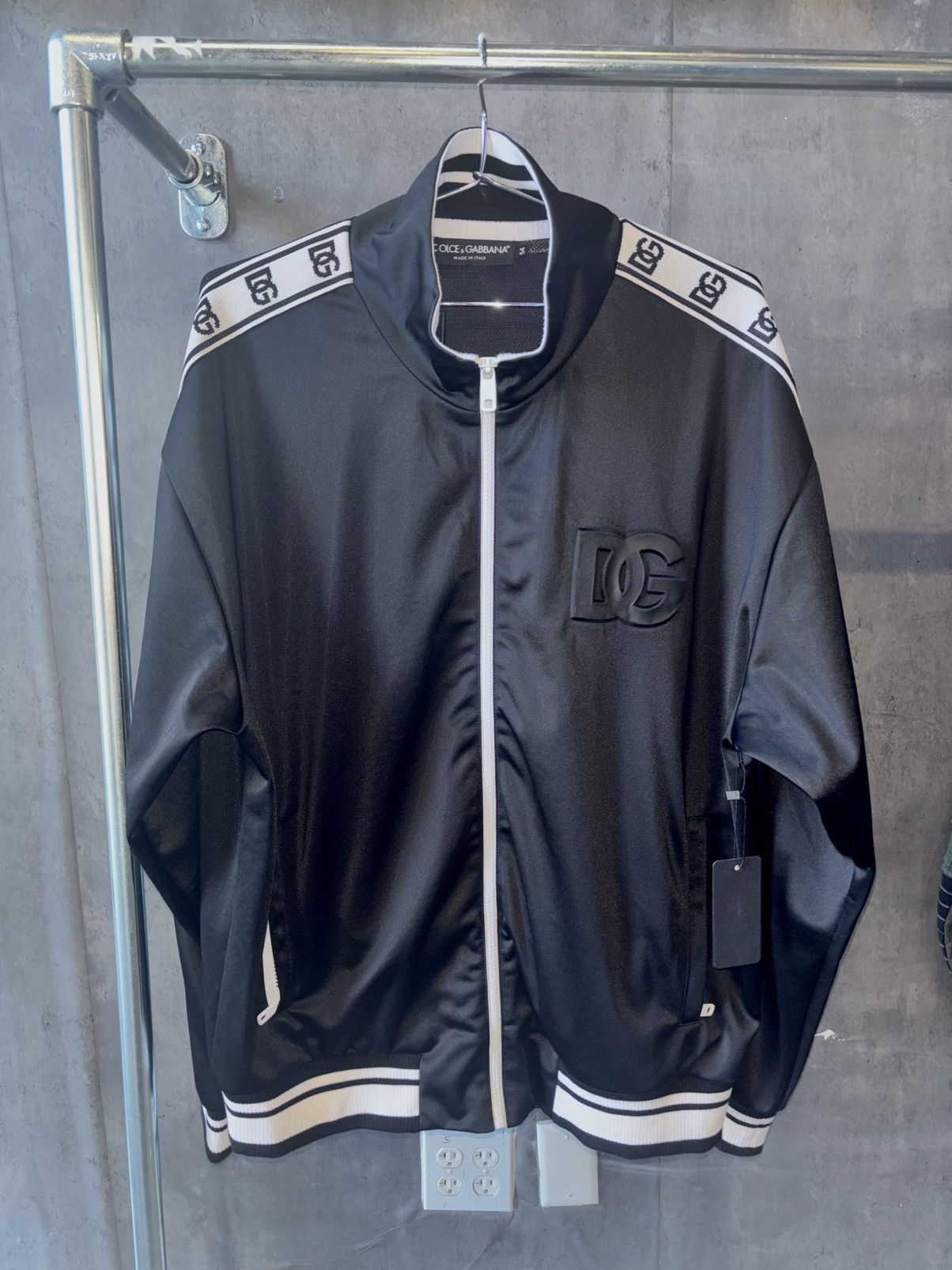 Dolce & Gabbana Dolce & Gabbana Logo Tape Satin Bomber Jacket in Black Size US L / EU 52-54 / 3 - 1 Thumbnail