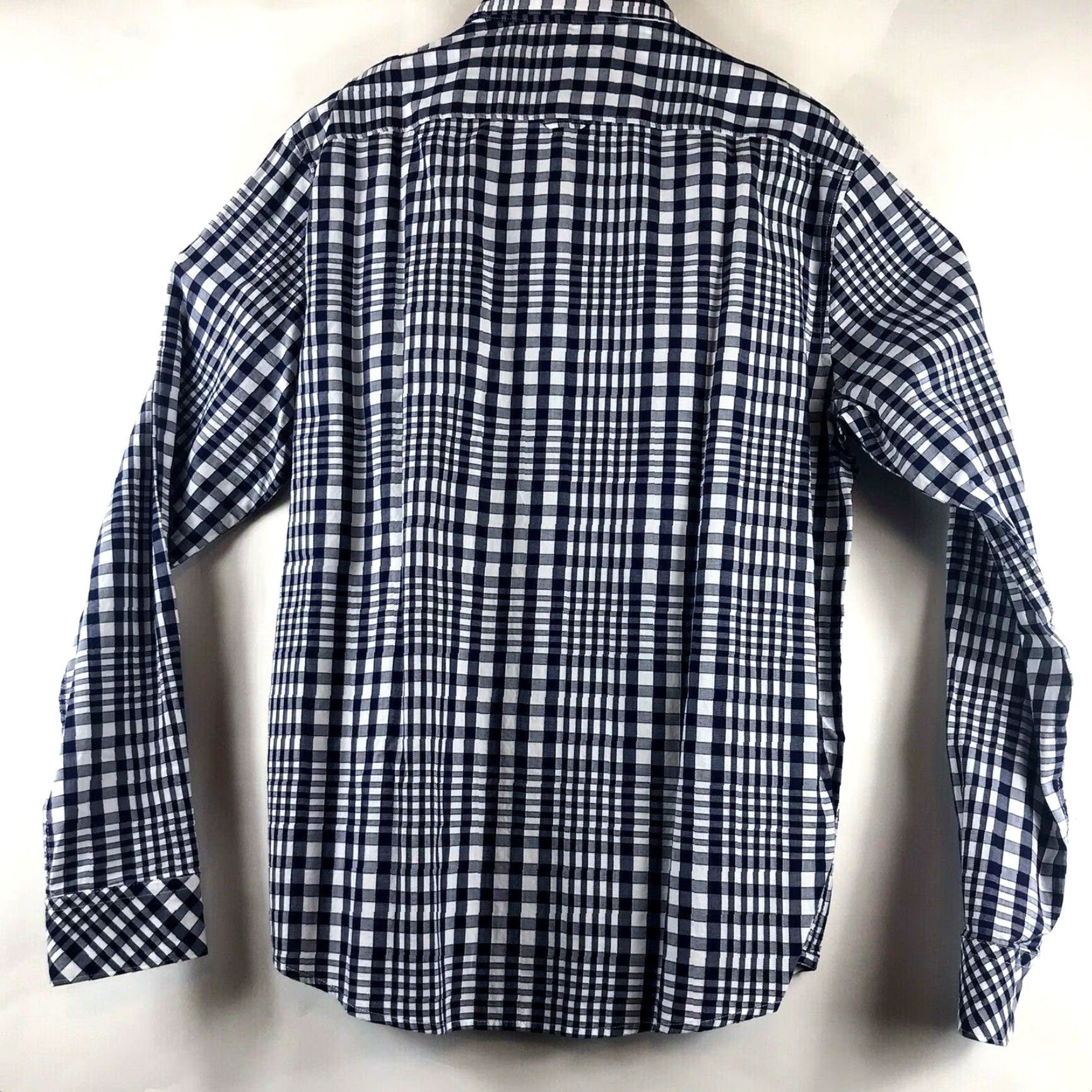 Flag & Anthem Flag & Anthem Shirt Mens Sz Medium Long Sleeve Woven Navy Blue White Plaid Size US M / EU 48-50 / 2 - 5 Thumbnail