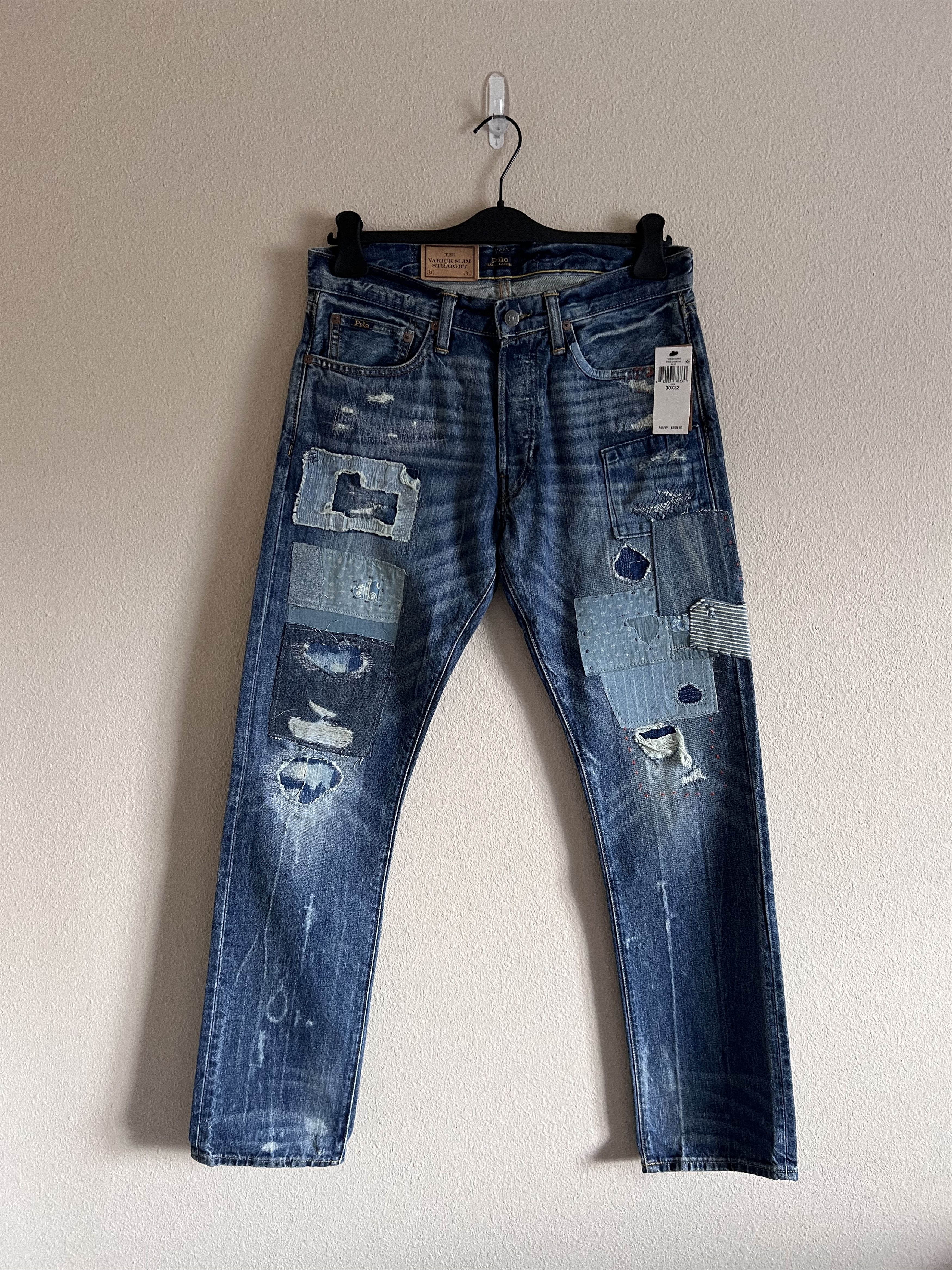 image of Polo Ralph Laurent Repaired Varick Jeans in Indigo, Men's (Size 30)