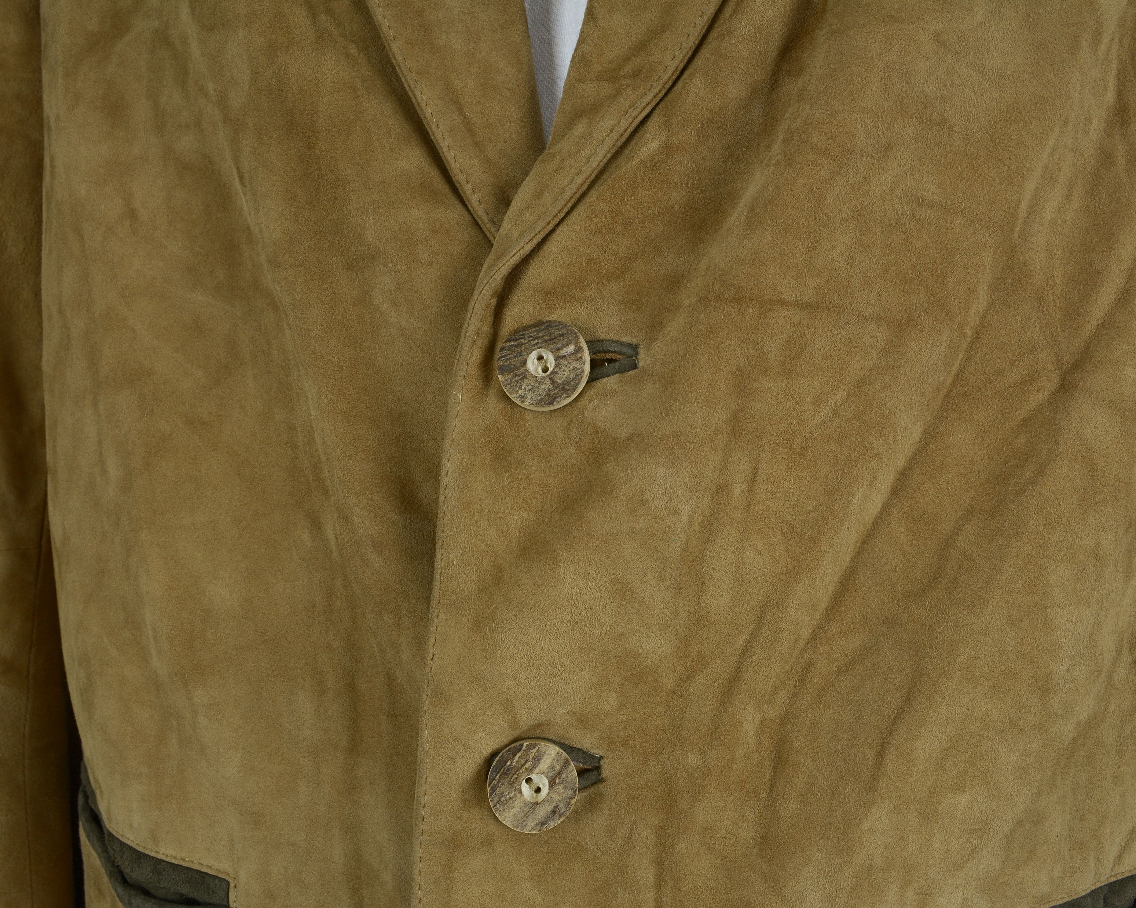 Leather Machiavelli Men L Suede Leather EU 52 Blazer Jacket Trachten Size 42R - 4 Thumbnail