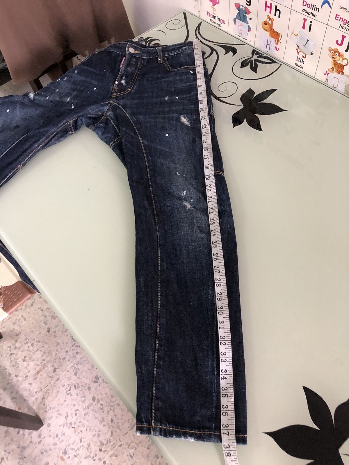 Dsquared2 Nice❗️Dsquared Splash Paint Distressed Denim Curve Cut Size US 28 / EU 44 - 24 Thumbnail