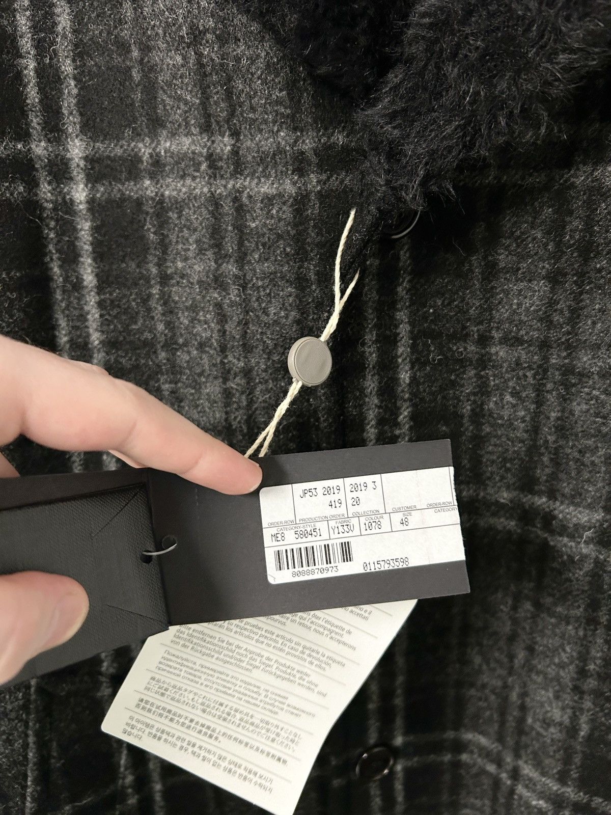 Saint Laurent Paris FW2019 Alpaca Wool Plaid Fur Coat Size US M / EU 48-50 / 2 - 4 Thumbnail